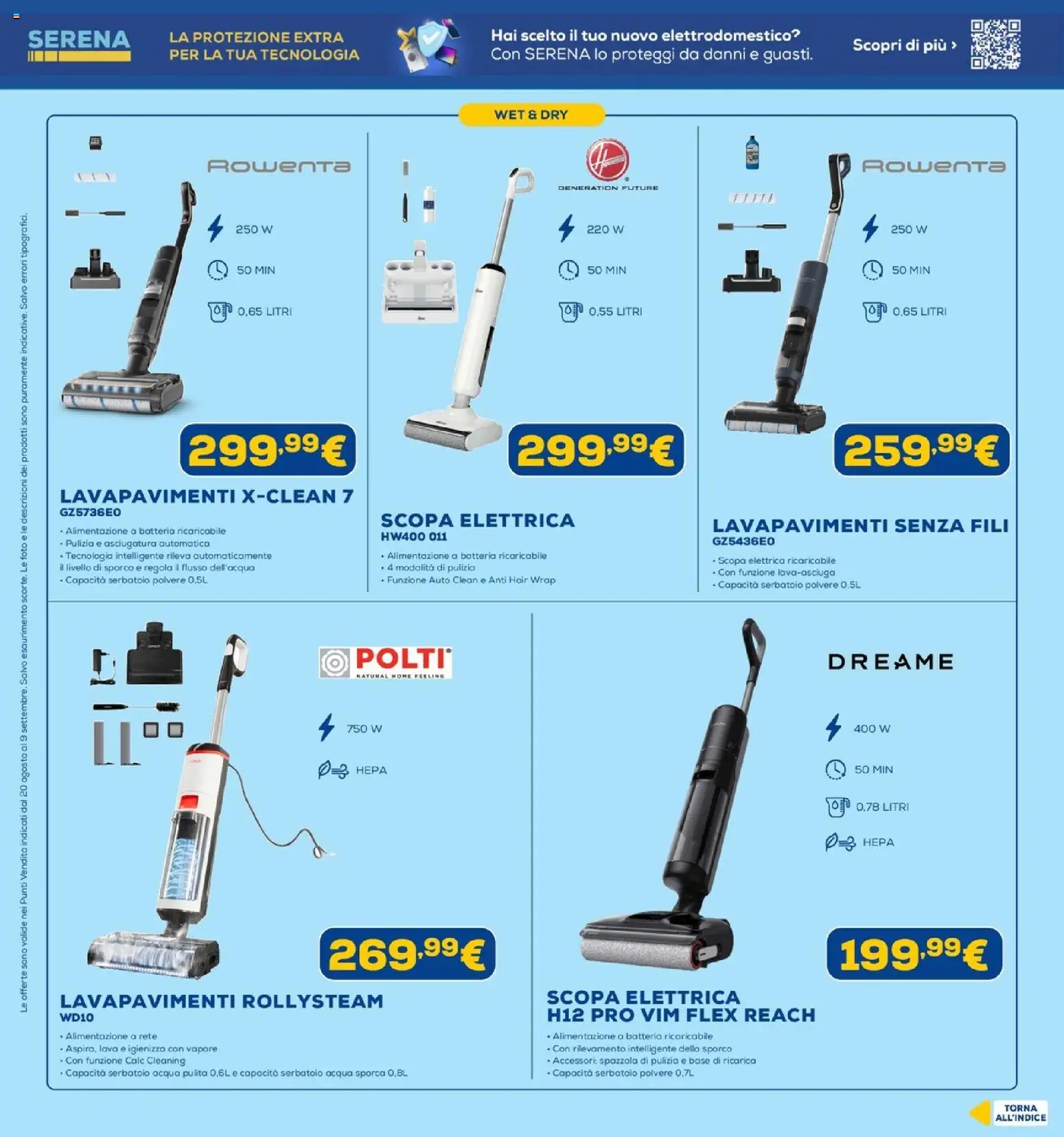 Volantino Euronics del 20/08/2026 | Pagina: 19 | Prodotti: Spazzola, Scopa elettrica, Acqua, Scopa