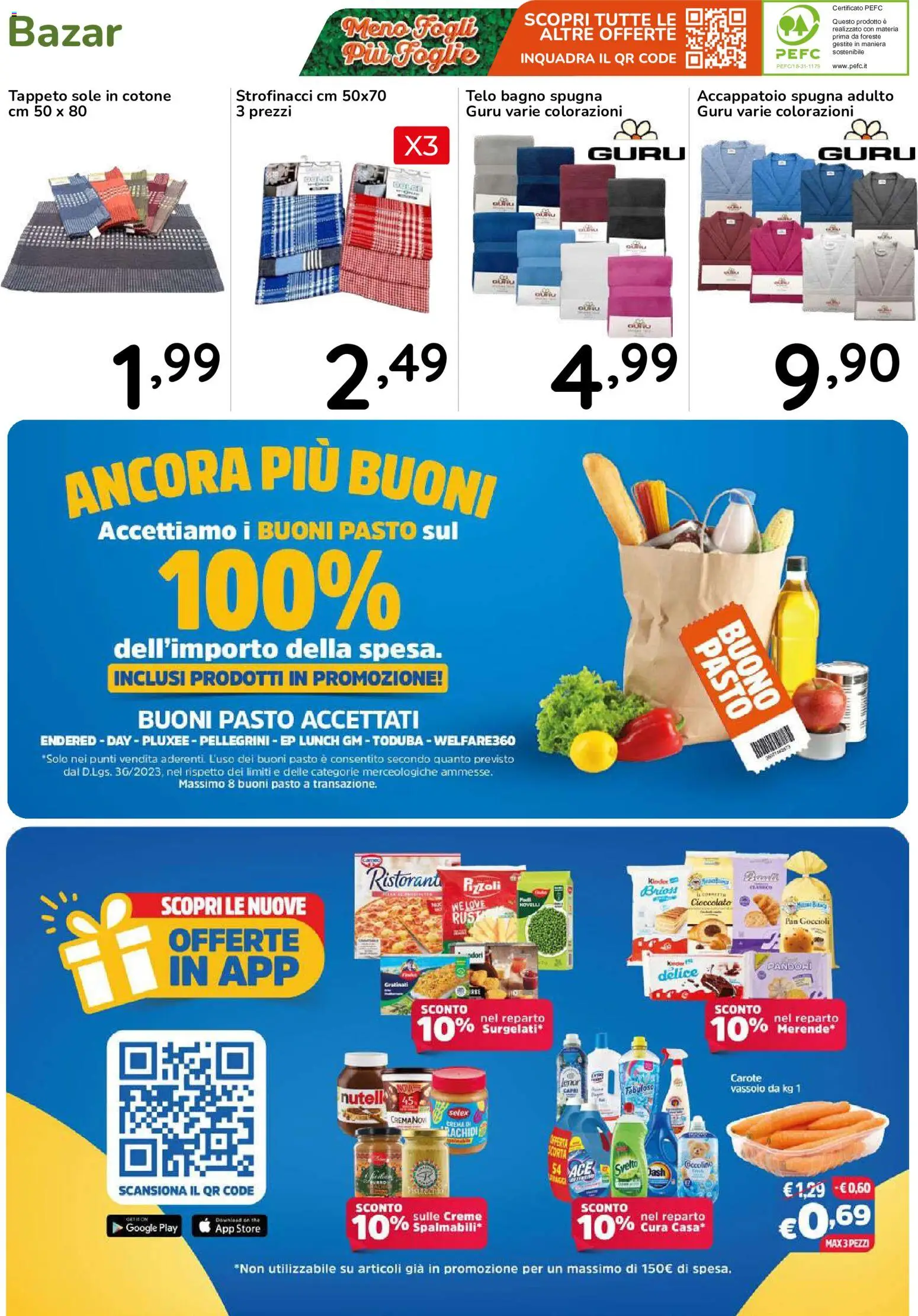 Volantino Famila del 15/10/2026 | Pagina: 49 | Prodotti: Cioccolato, Accappatoio, Bagno, Tappeto