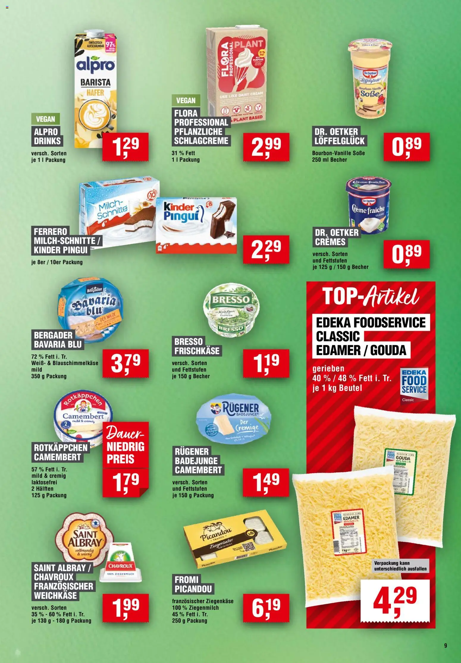 Handelshof Prospekt – gültig ab 29.10.2026 | Seite: 9 | Produkte: Gouda, Camembert, Soße, Frischkase