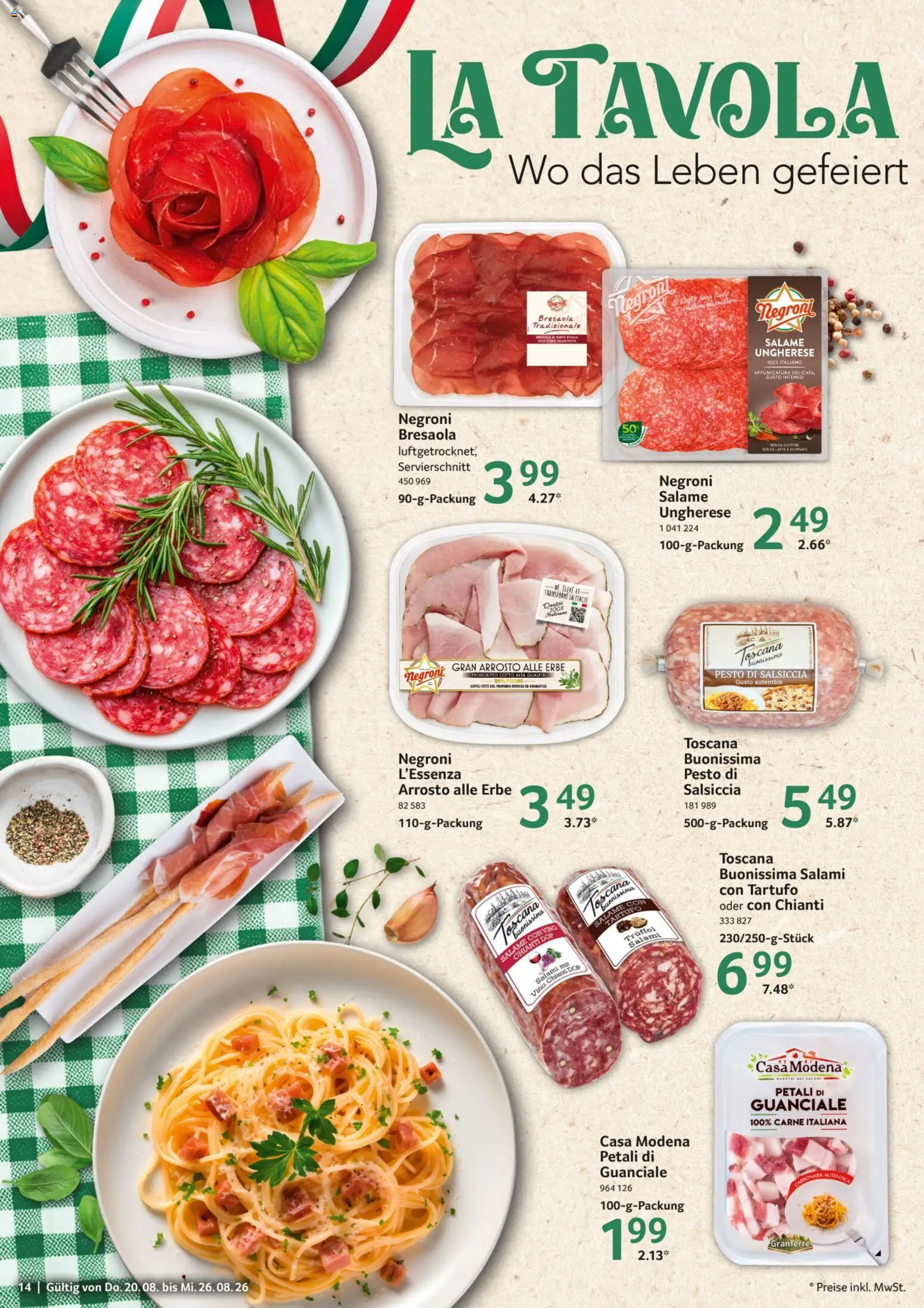 Selgros Prospekt – gültig ab 20.08.2026 | Seite: 14 | Produkte: Salami