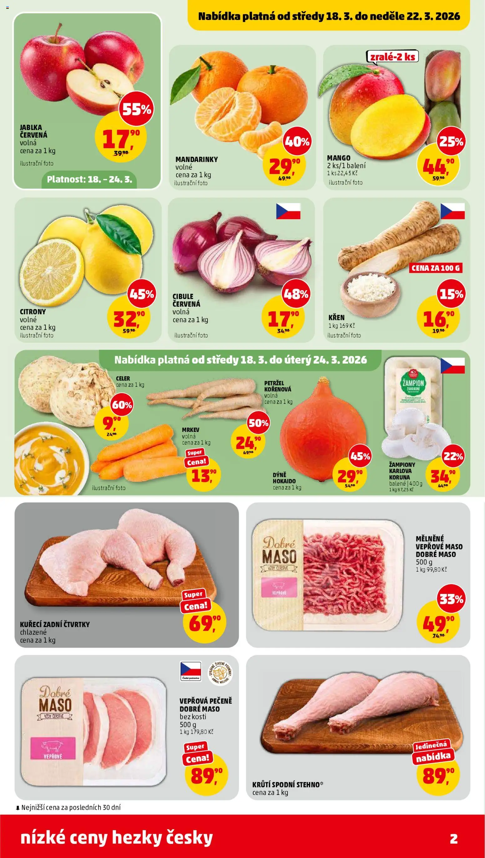 Penny Market leták od 18.03.2026 | Strana: 2 | Produkty: Žampiony, Jablka, Mandarinky, Celer