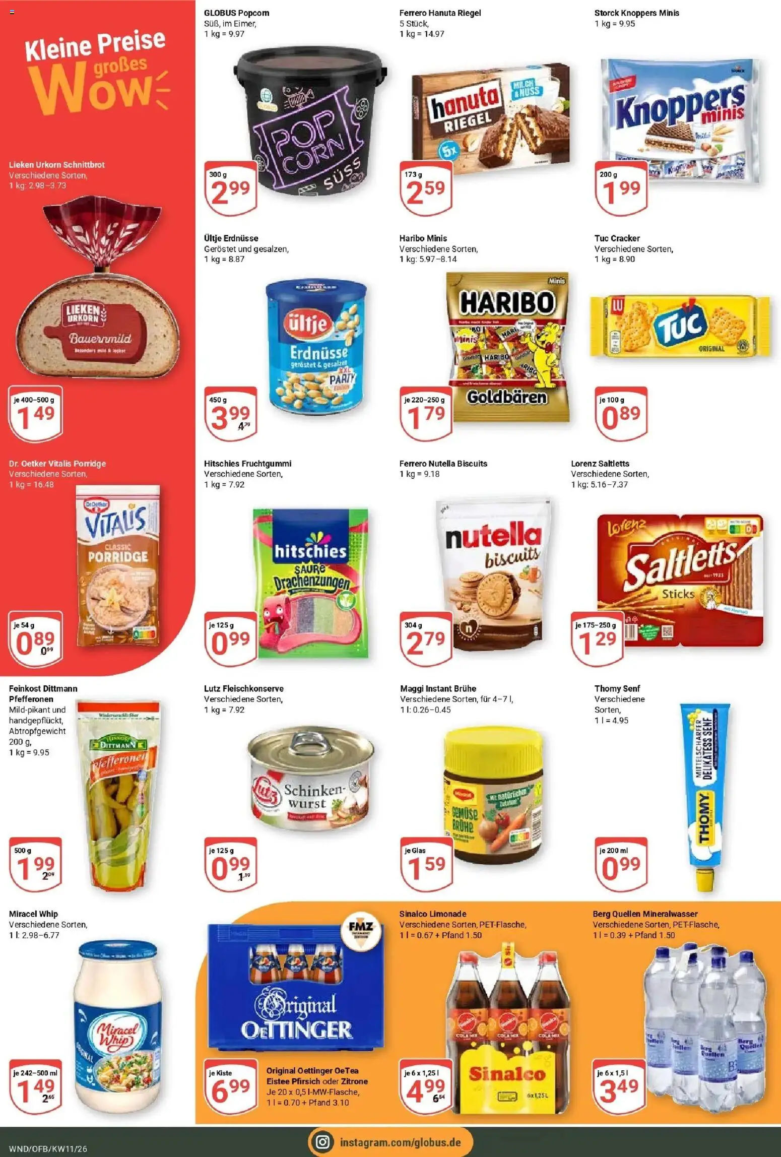 Globus prospekt St. Wendel	 – gültig ab 09.03.2026 | Seite: 6 | Produkte: Sinalco, Oettinger, Wurst, Pfirsich