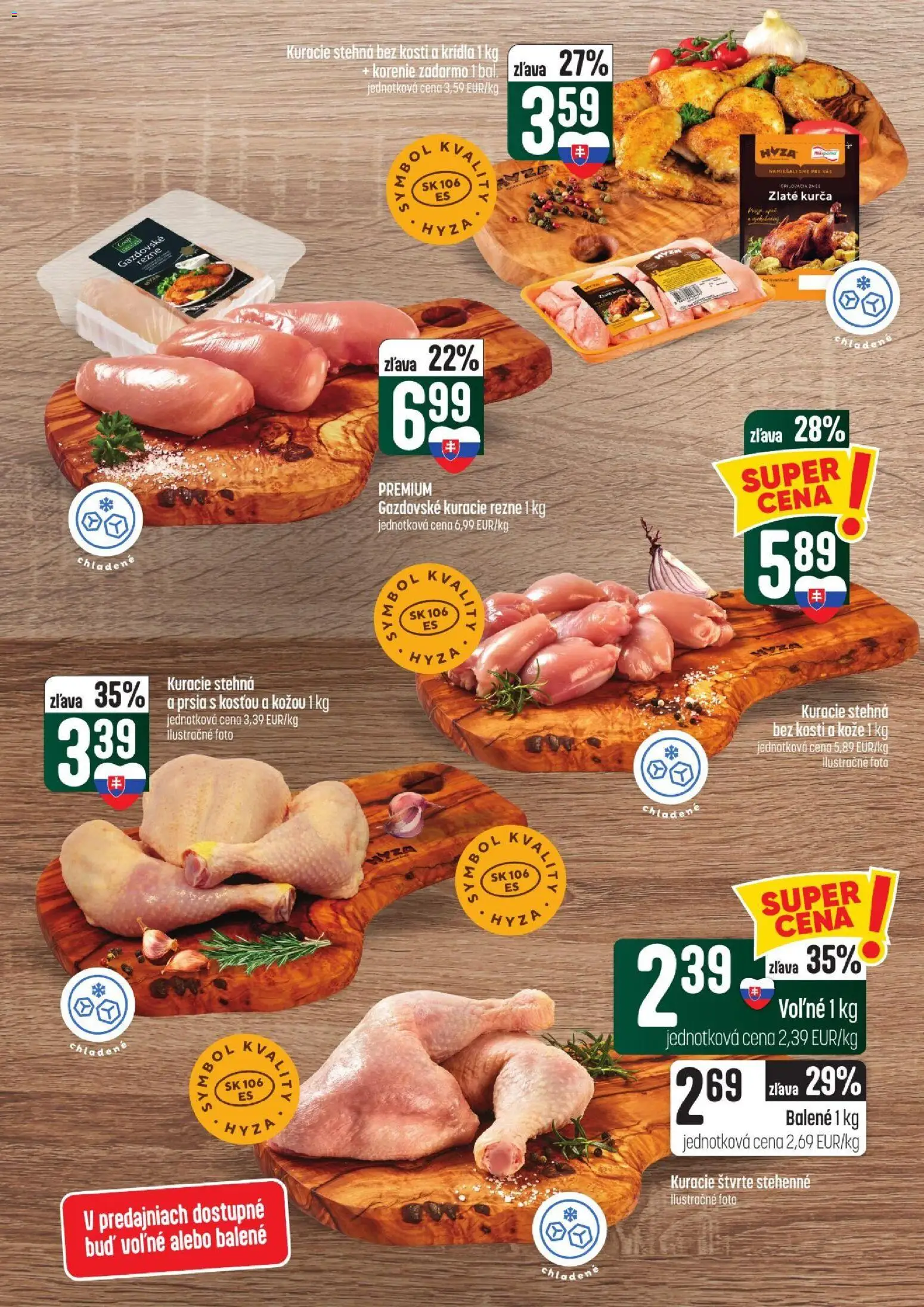 Nové COOP Jednota akcie – leták je platný od 15.10.2026 | Strana: 8 | Produkty: Kuracie rezne, Kuracie štvrte, Kurča, Rezne