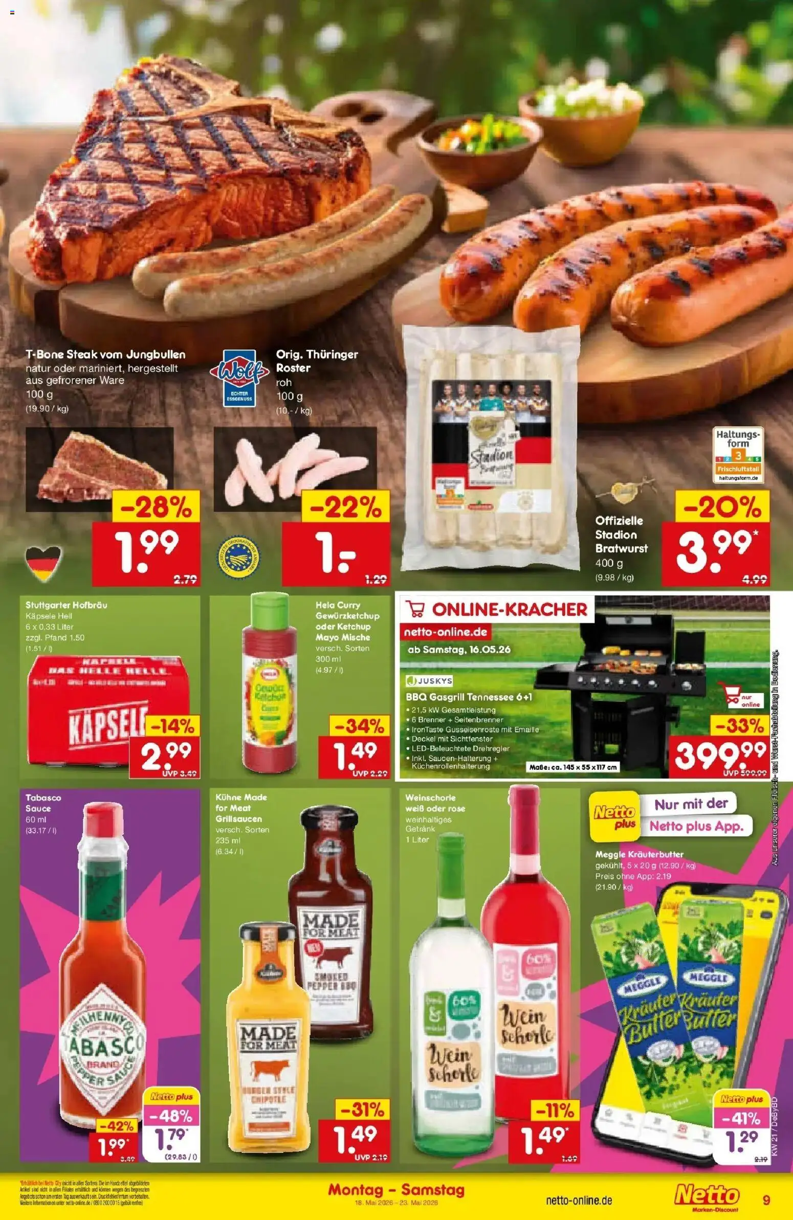 Netto Marken-Discount Prospekt Buttenwiesen	 – gültig ab 17.05.2026 | Seite: 9 | Produkte: Butter, Kräuterbutter, Wein, Ketchup