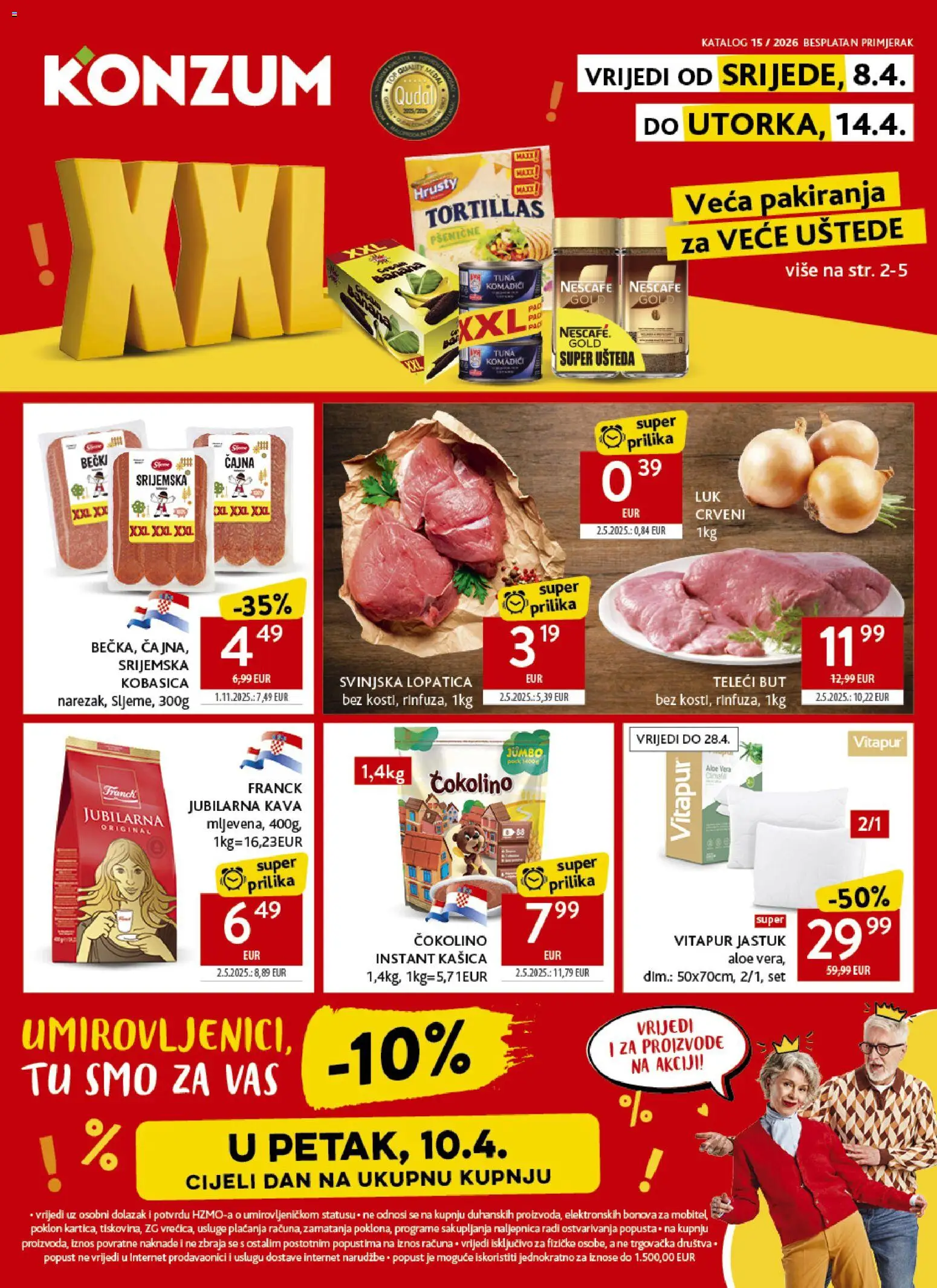 Konzum HR akciós ujság - amely érvényes a következő dátumtól: 08.04.2026 | Oldal: 1 | Termékek: Nescafé, Aloe vera