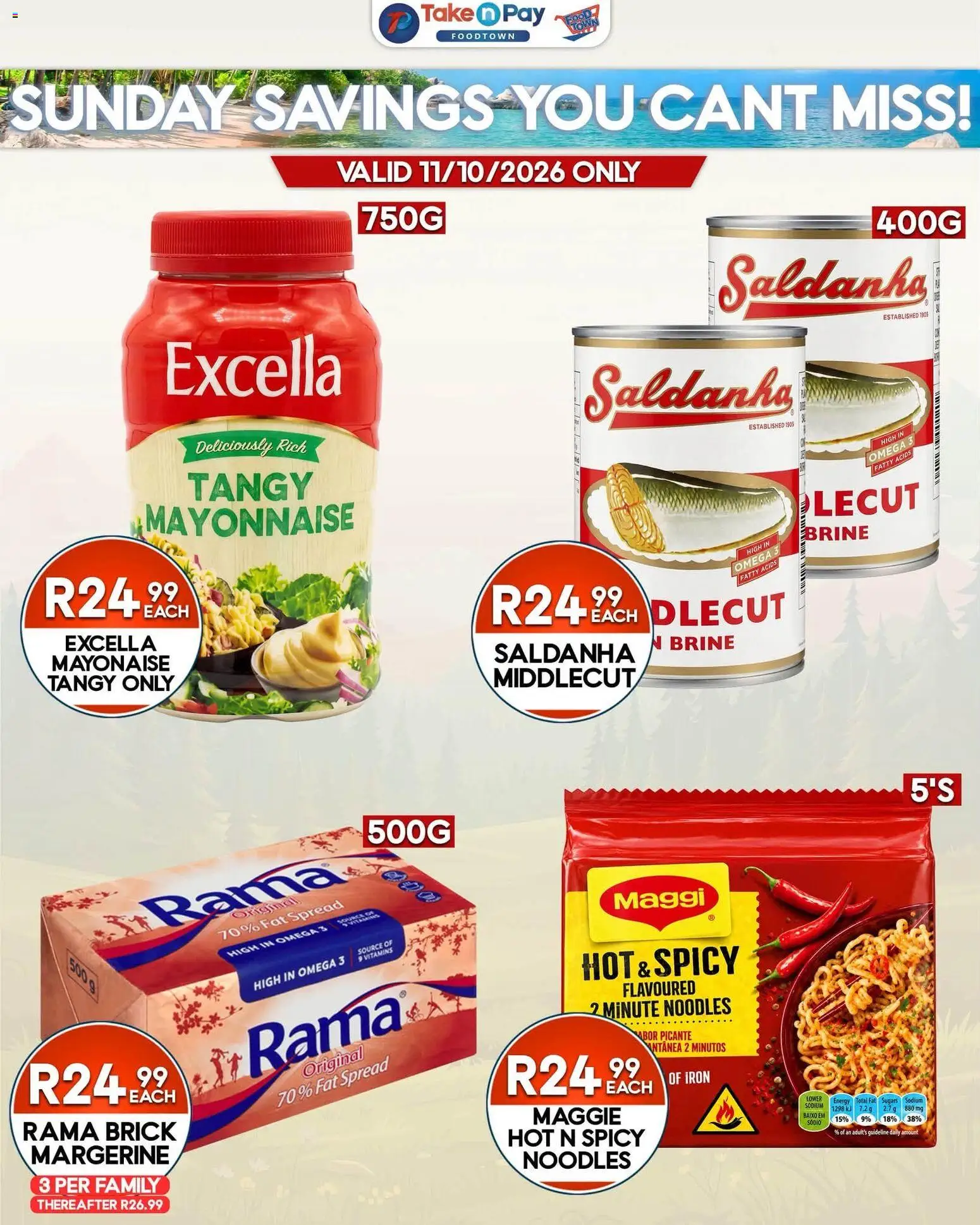 New Take n Pay catalogue – valid from 11/10/2026 | Page: 3 | Products: Vitamins, Noodles, Fat spread, Mayonnaise