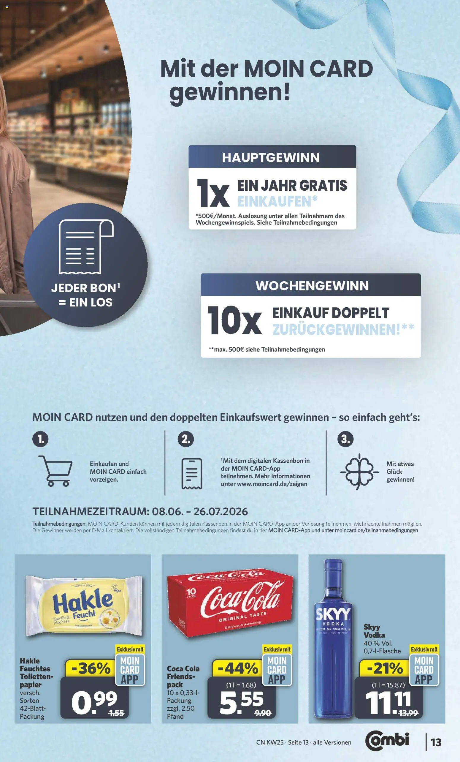 Combi Prospekt – gültig ab 15.06.2026 | Seite: 13 | Produkte: Coca cola, Cola, Vodka