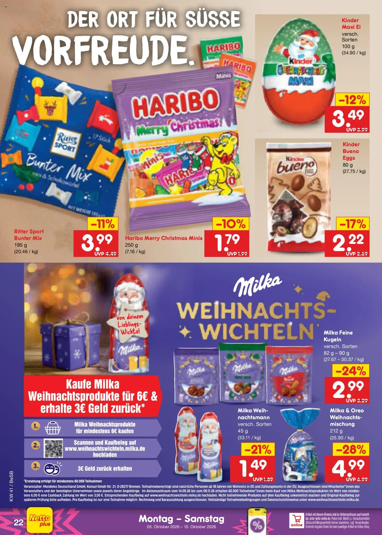 Netto Marken-Discount Prospekt – gültig ab 05.10.2026 | Seite: 24 | Produkte: Haribo, Ritter sport, Milka