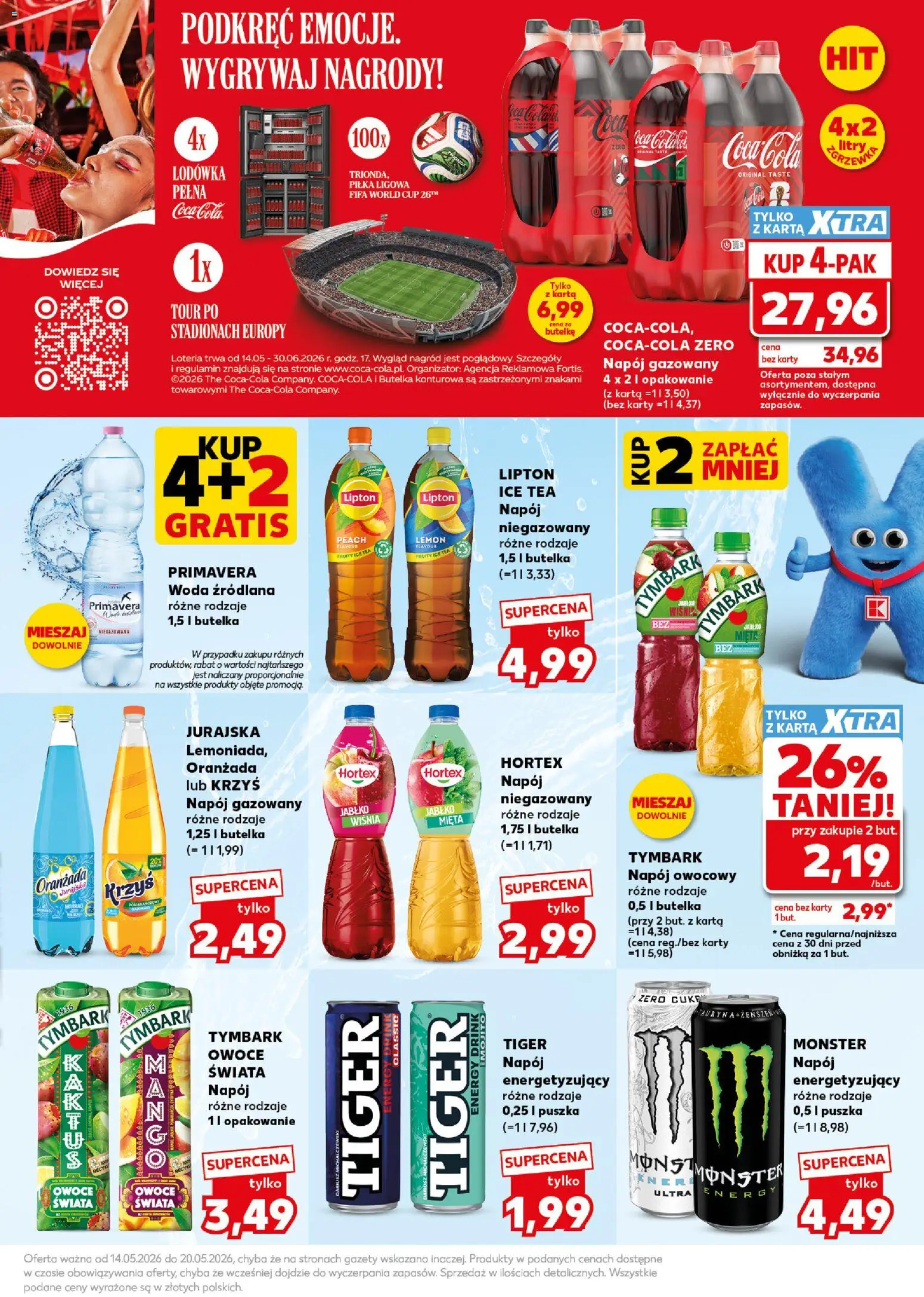 Kaufland Polsko leták - Mocny start od 18.05.2026 | Strana: 25 | Produkty: Monster, Cukr, Ice tea, Karty