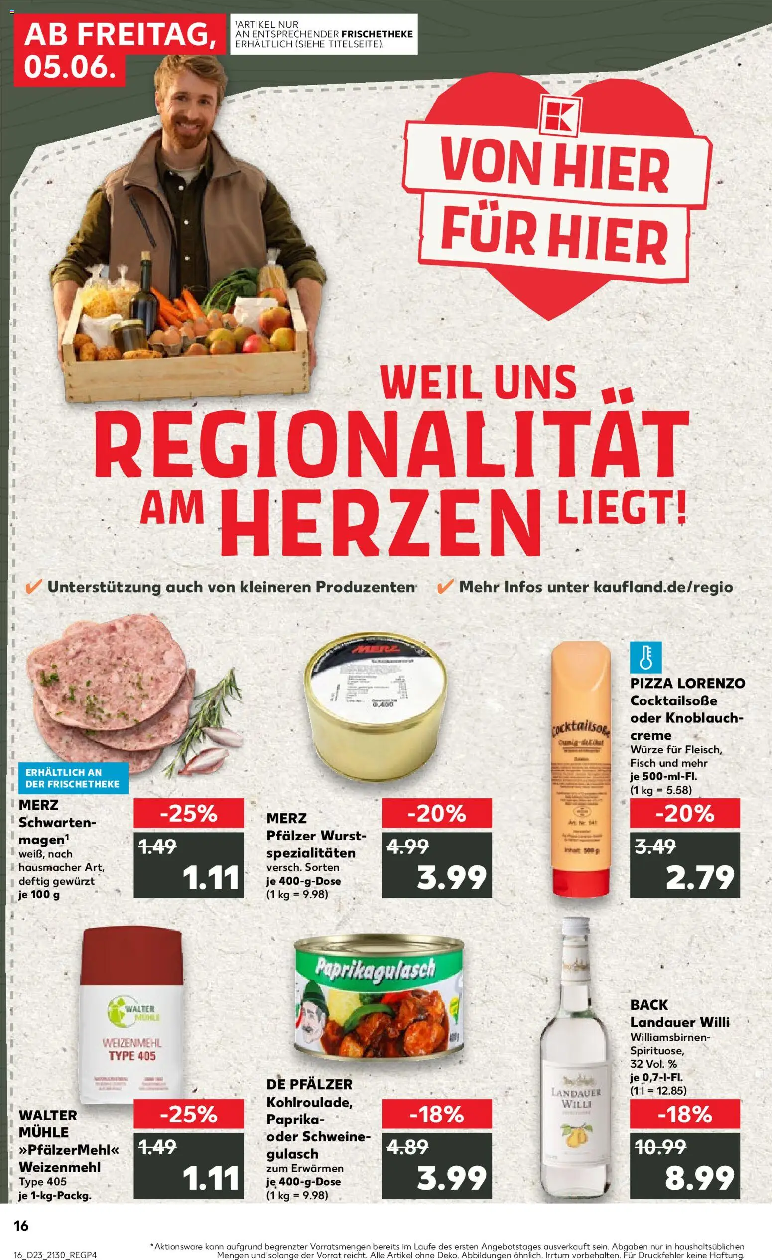 Kaufland Prospekt Speyer – gültig ab 04.06.2026 | Seite: 16 | Produkte: Creme, Wurst, Knoblauch, Pizza