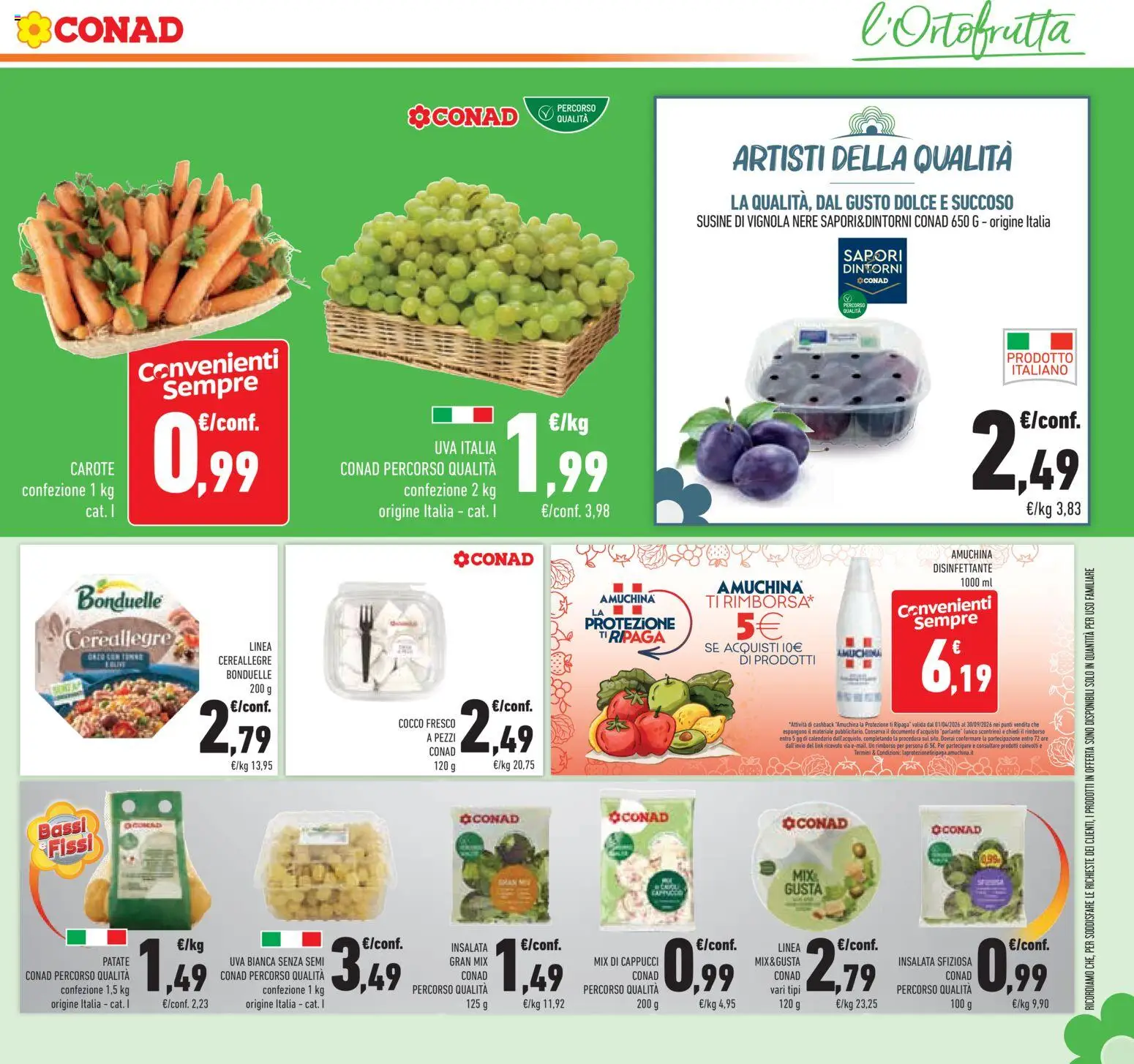 Volantino Conad del 09/09/2026 | Pagina: 27 | Prodotti: Patate, Carote, Gallette, Susine