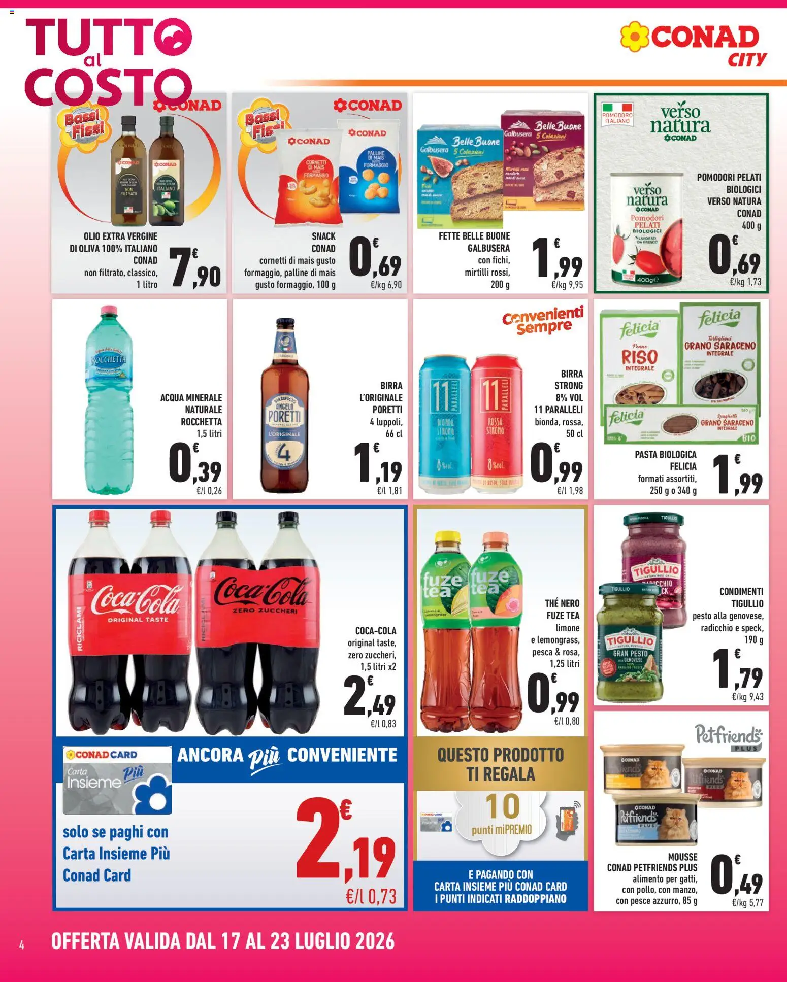 Volantino Conad del 17/07/2026 | Pagina: 4 | Prodotti: Birra, Riso, Limone, Pesca