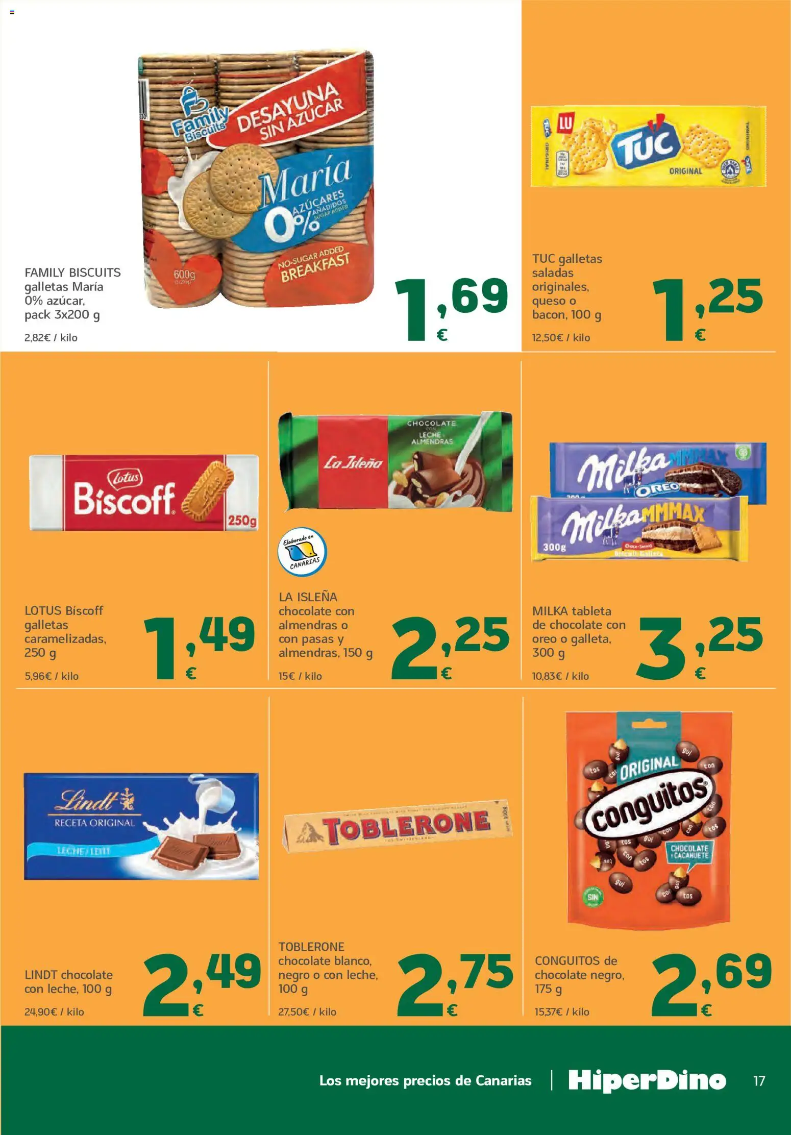 HiperDino folleto │ válido desde el 09.06.2026 | Página: 17 | Productos: Leche, Queso, Chocolate, Galletas
