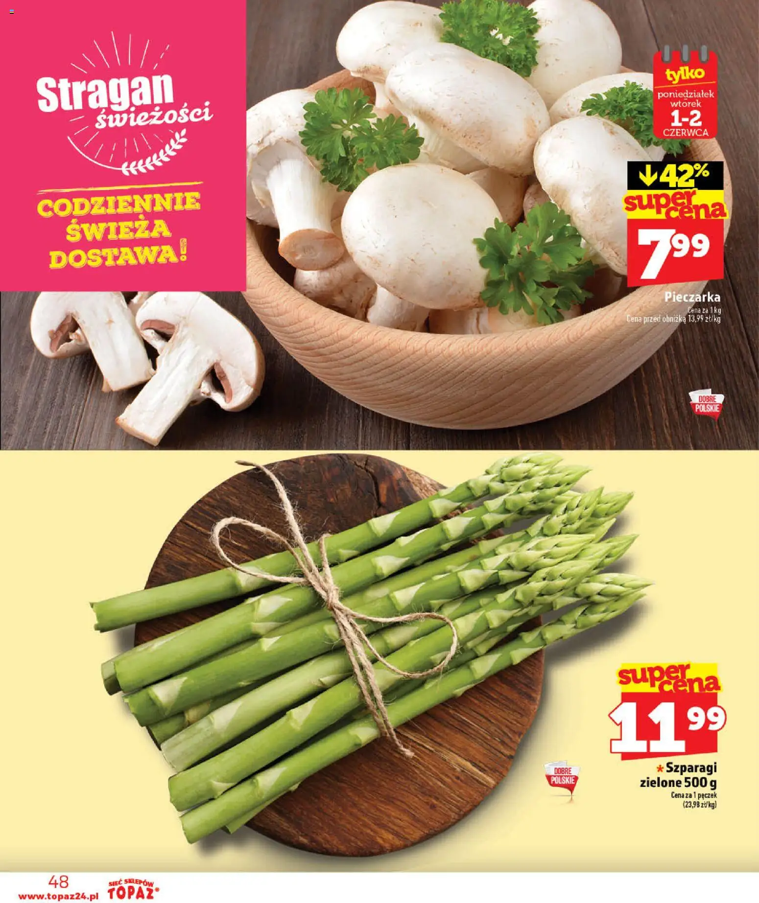 Topaz gazetka - Otwarcie Stoczek Łukowski od 30.05.2026 | Strona: 48 | Produkty: Szparagi