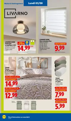LIDL - Prévisualisation de LIVARNO HOME Store enrouleur Duo, Différents formats : Env. 60 x 150 cm Env. 80 x 150 cm Env. 100 x 150 cm Montage sans perçage L'unité au choix. valide à partir de 30/07/2026 | Page: 50