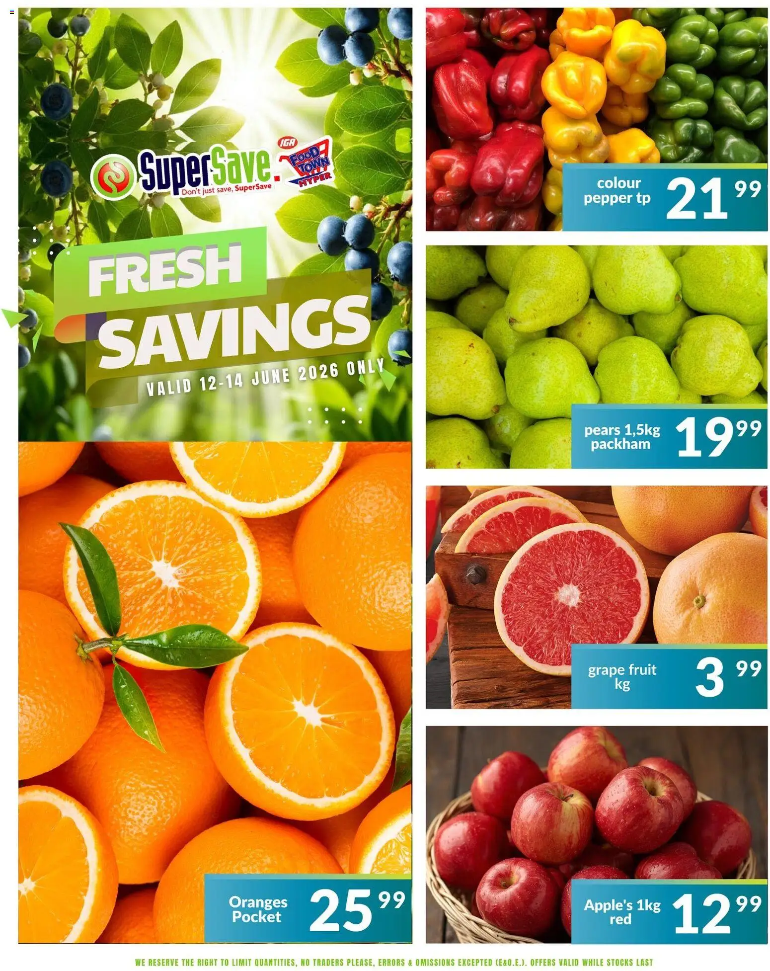 New Super Save catalogue – valid from 12.06.2026 | Page: 4 | Products: Pears, Oranges, Fruit, Pepper