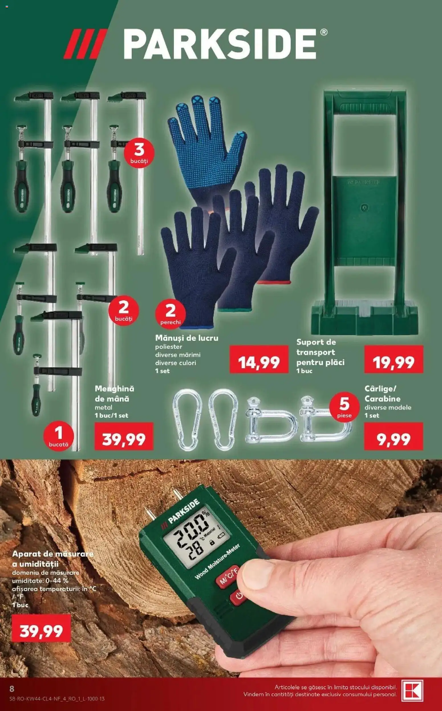 Kaufland Bârlad 28.10.2026 - Revista si Oferta | Pagină: 8 | Produse: Mănuși, Parkside, Aparat, Suport