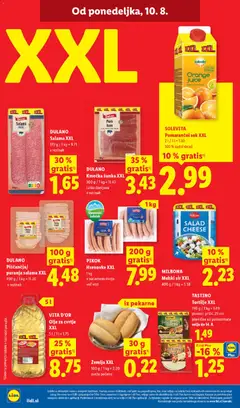 Lidl katalog akcije – veljaven od 06.08.2026 | Stran: 50 | Izdelki: Žemlja, Tortilje, Sunka, Sok