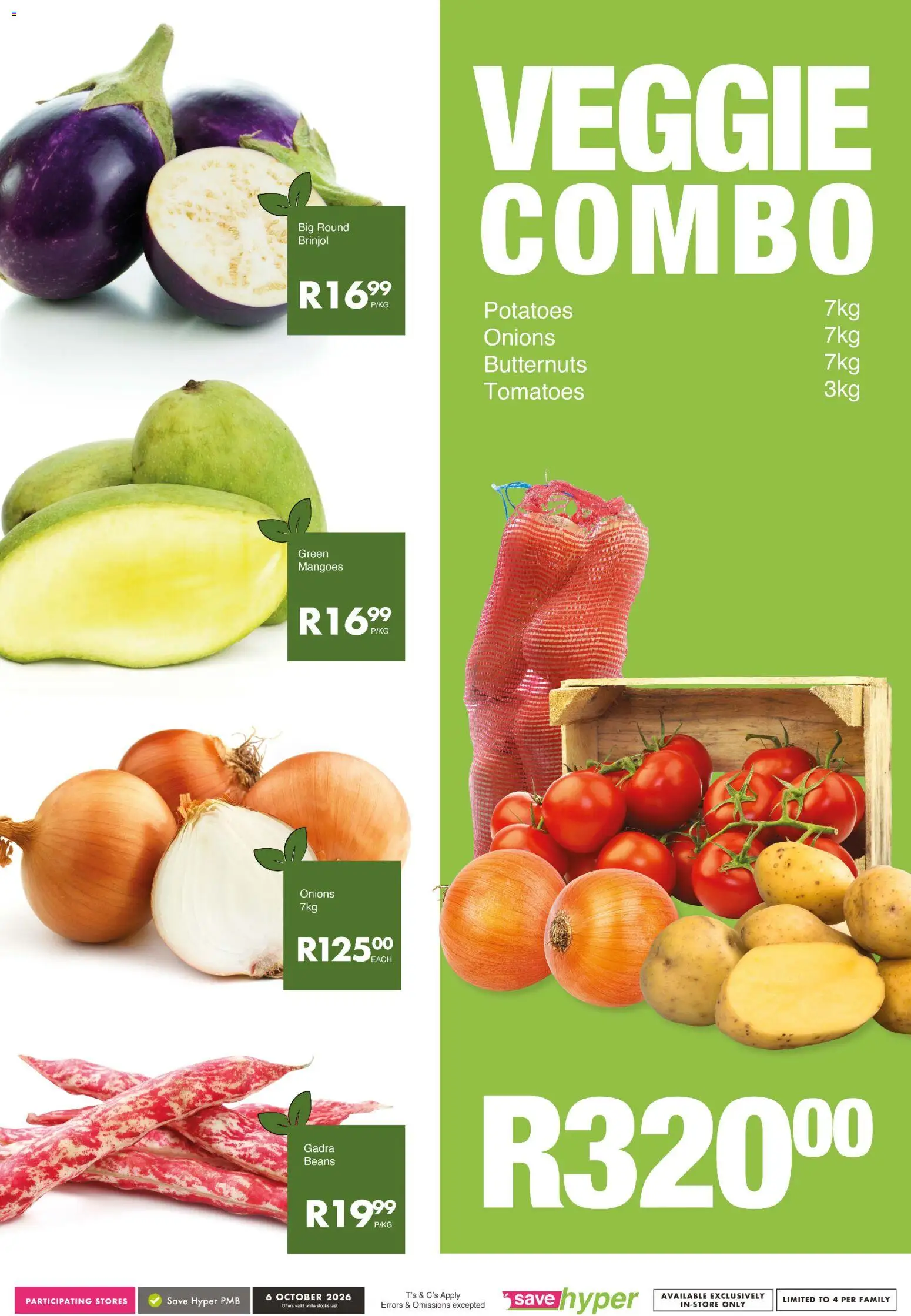 New Save catalogue – valid from 06/10/2026 | Page: 5 | Products: Beans, Tomatoes, Potatoes, Onions