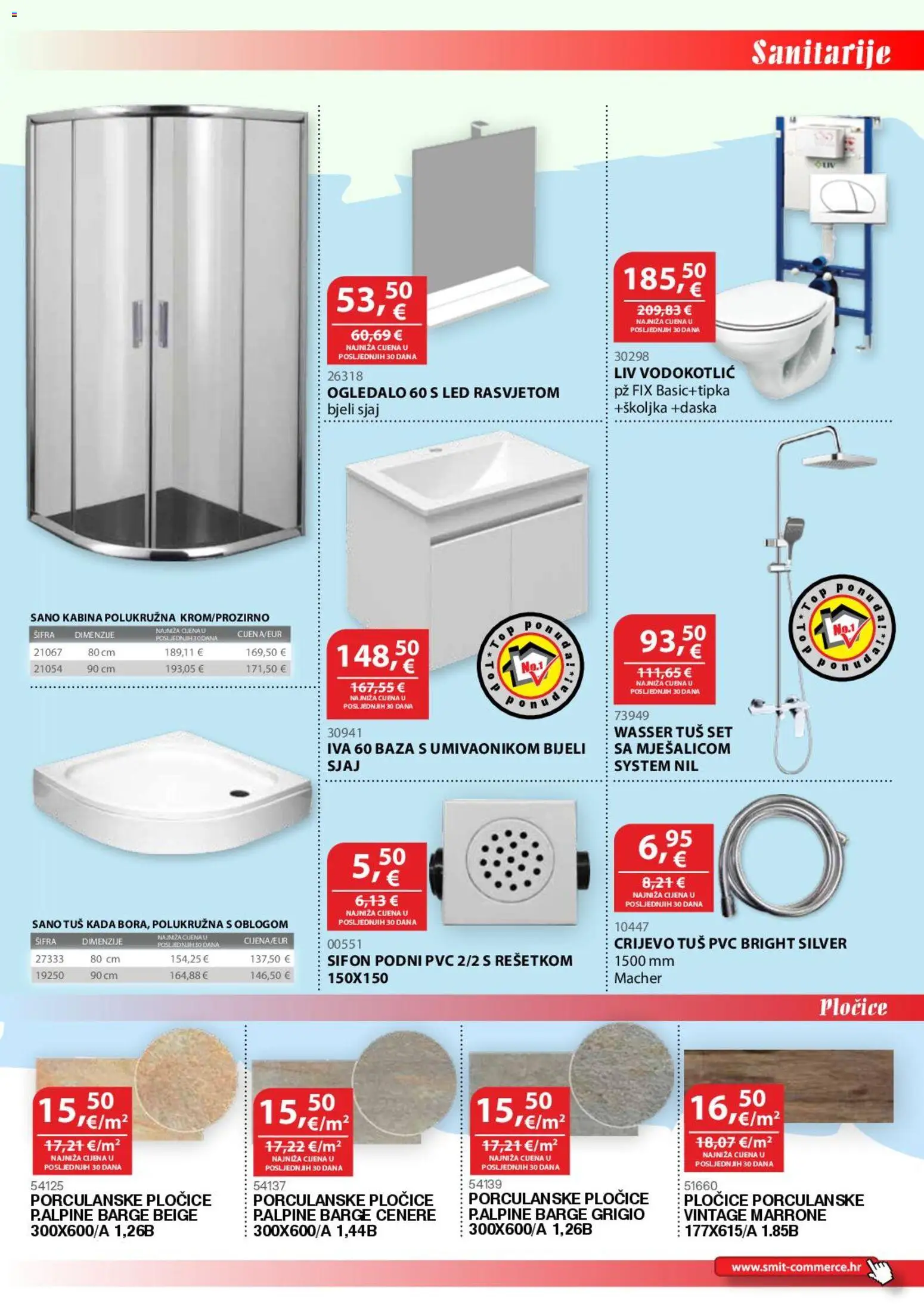 Smit Commerce katalog | vrijedi od 15.06.2026 | Stranica: 7 | Proizvodi: Tuš, Ogledalo, Pločice, Vodokotlić