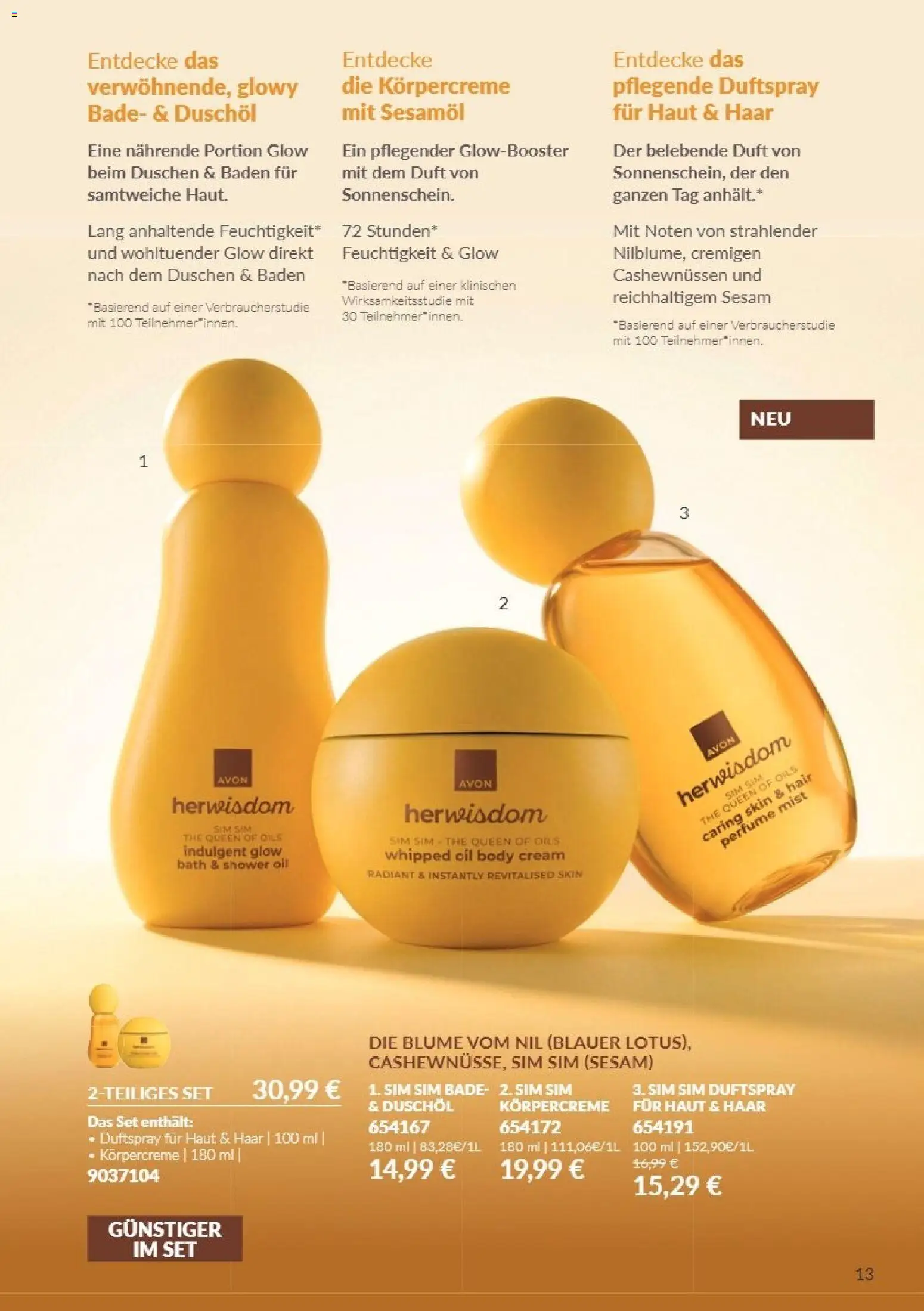 AVON Katalog Oktober 2026 – gültig ab 01.10.2026 | Seite: 13 | Produkte: Duft, Körpercreme, Body Cream, Duschöl