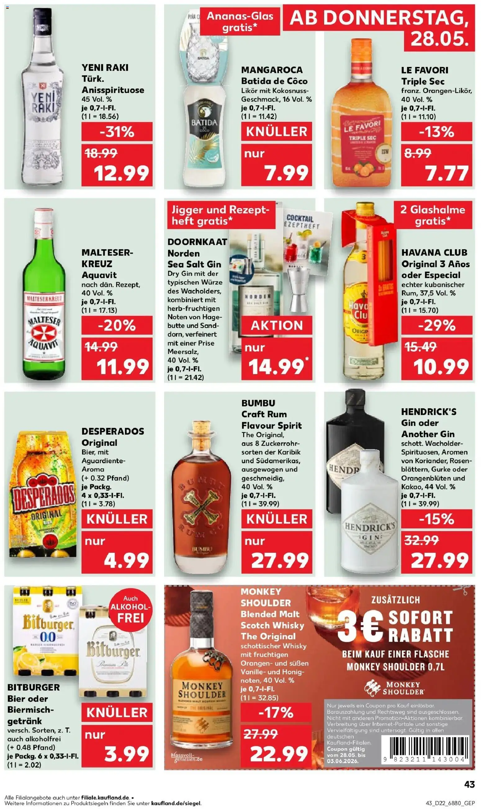 Kaufland Prospekt Dillingen – gültig ab 26.05.2026 | Seite: 48 | Produkte: Havana club, Whisky, Likör, Batida de coco