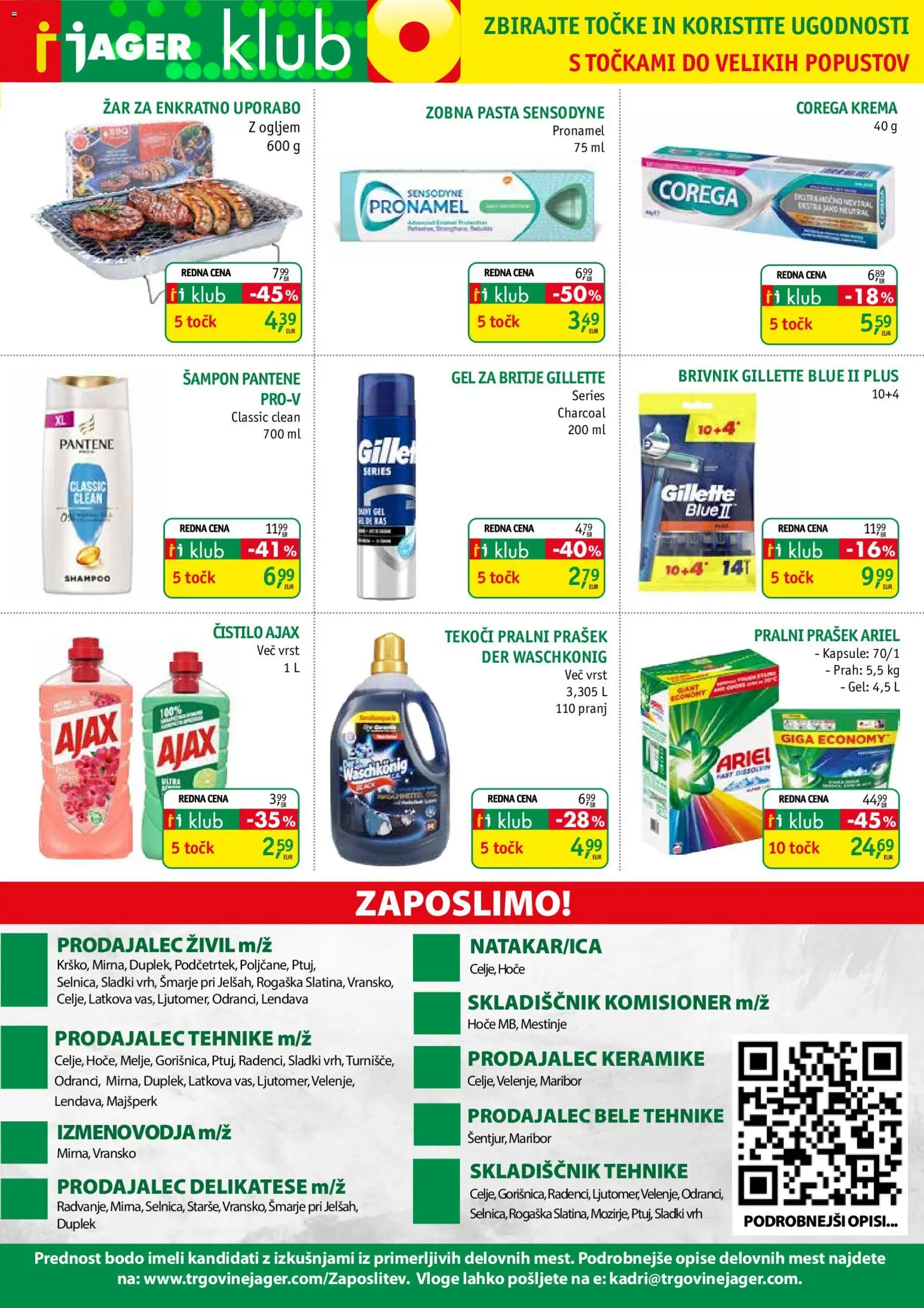 Novi Jager katalog ponudbe – veljaven od 22.07.2026 | Stran: 13 | Izdelki: Gel za britje, Pralni prašek, Sampon, Zobna pasta