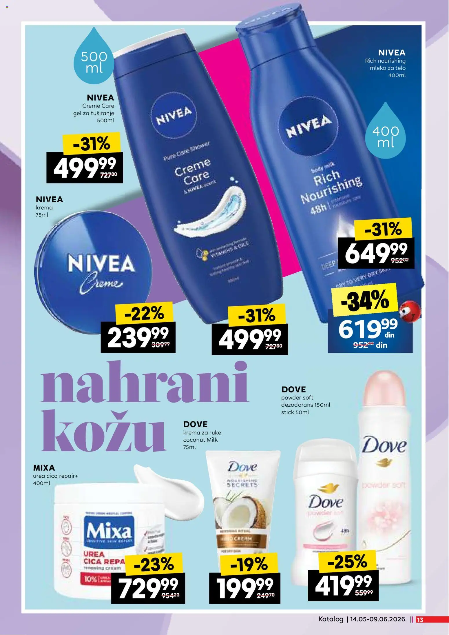 Roda katalog - važi od 14.05.2026 | Strana: 13 | Proizvode: Mixa, Krema za ruke, Gel za tuširanje, Dezodorans