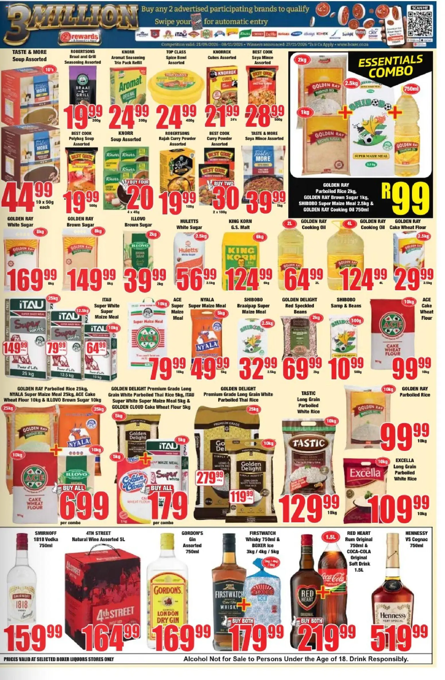 New Boxer catalogue – valid from 21/09/2026 | Page: 9 | Products: Maize meal, Seasoning, Vodka, Aromat