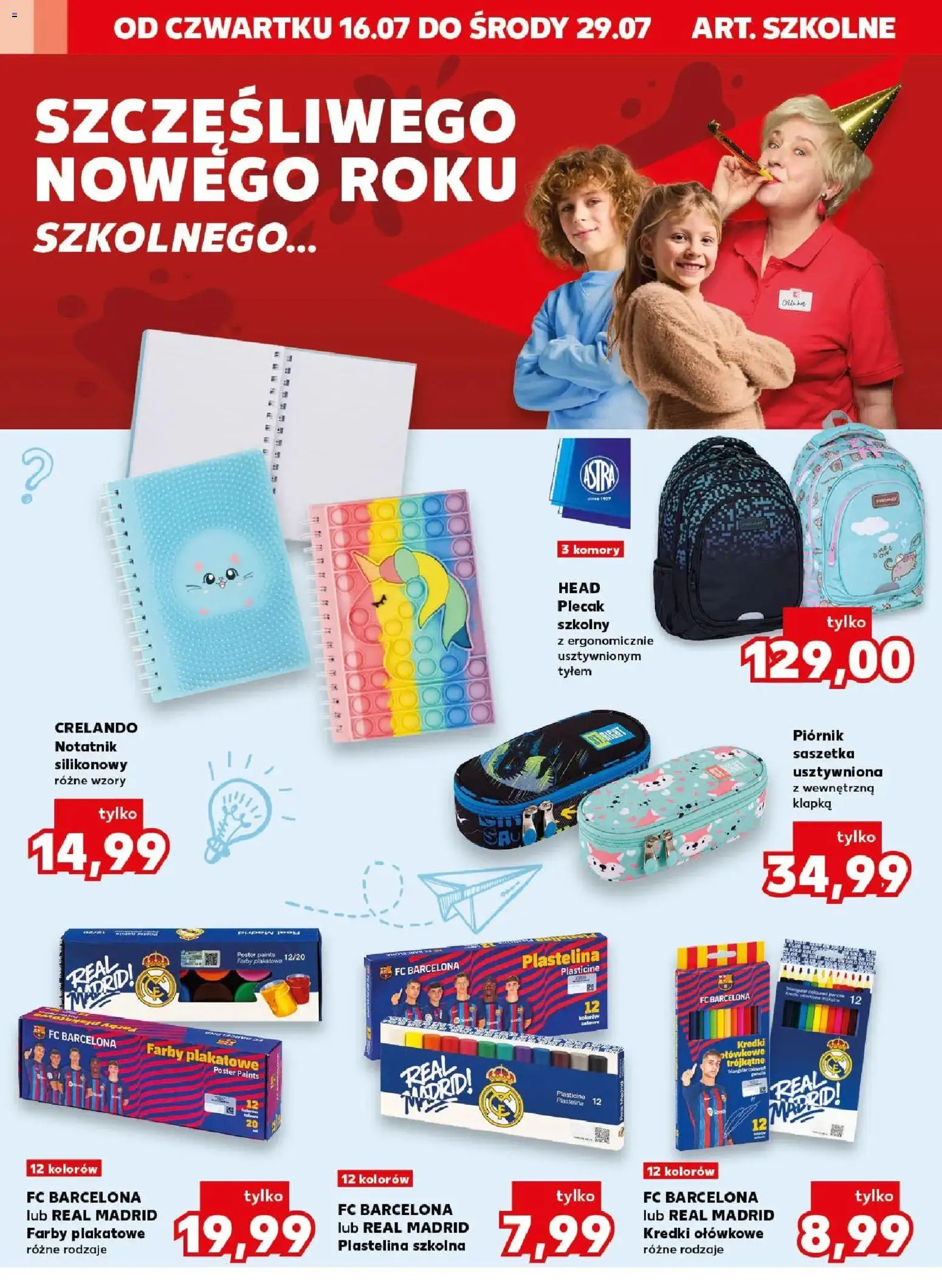 Kaufland gazetka - Złap Okazje od 16.07.2026 | Strona: 12 | Produkty: Plecak, Plastelina, Notebook, Kredki