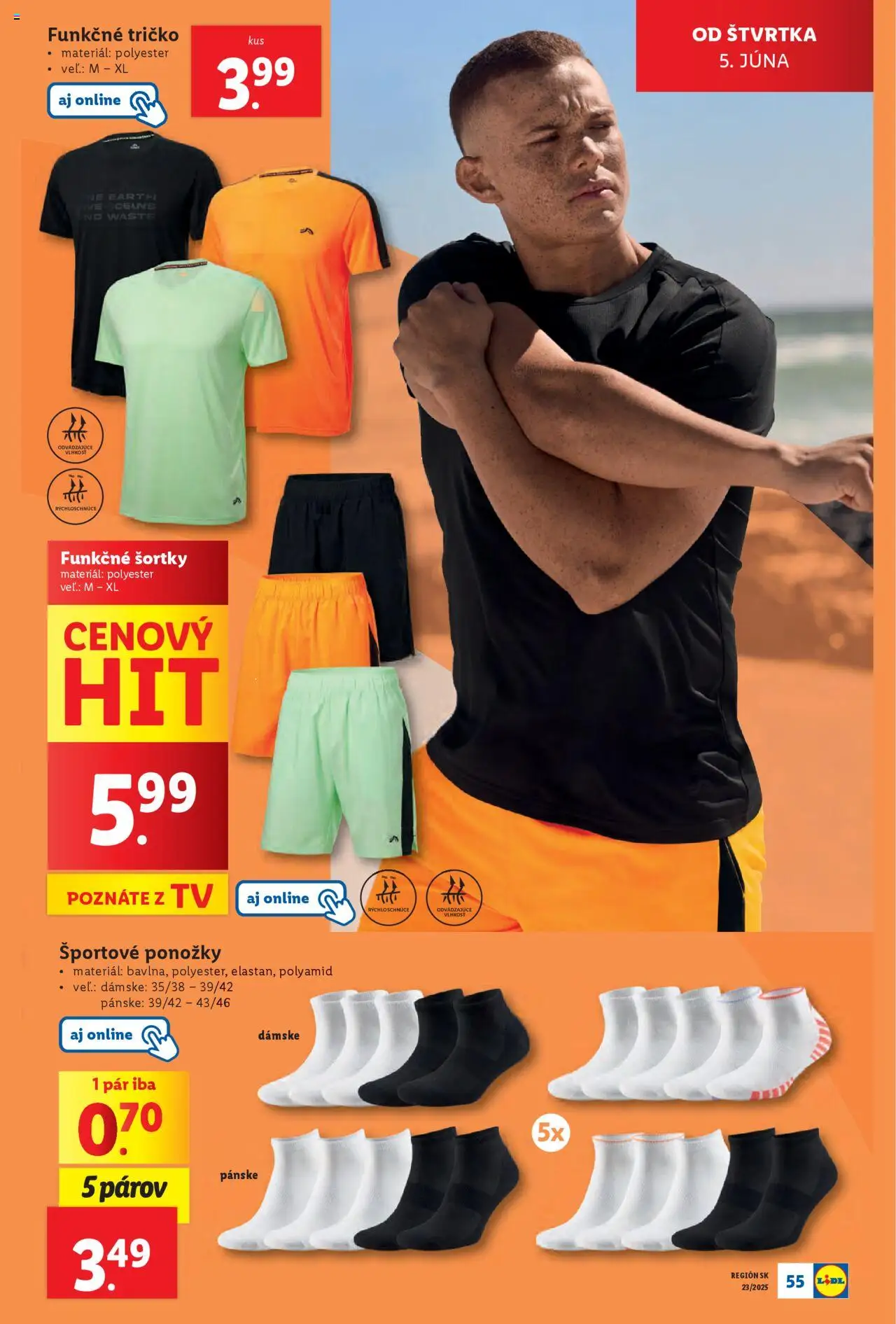 Nové Lidl akcie – leták je platný od 02.06.2025 | Strana: 67 | Produkty: Tv, Tričko, Ponožky