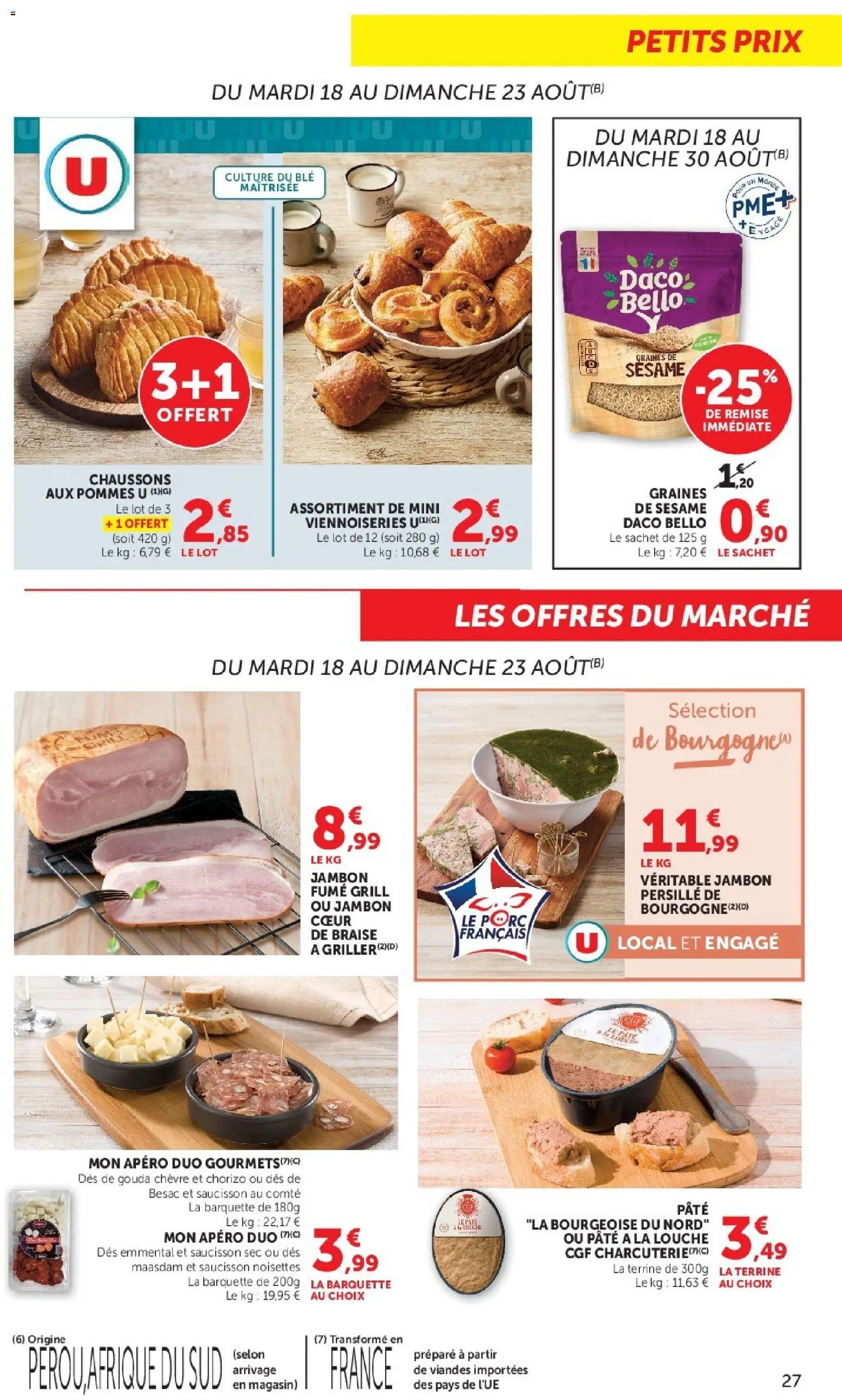 {H1} | Page: 27 | Produits: Emmental, Viennoiseries, Blé, Gouda