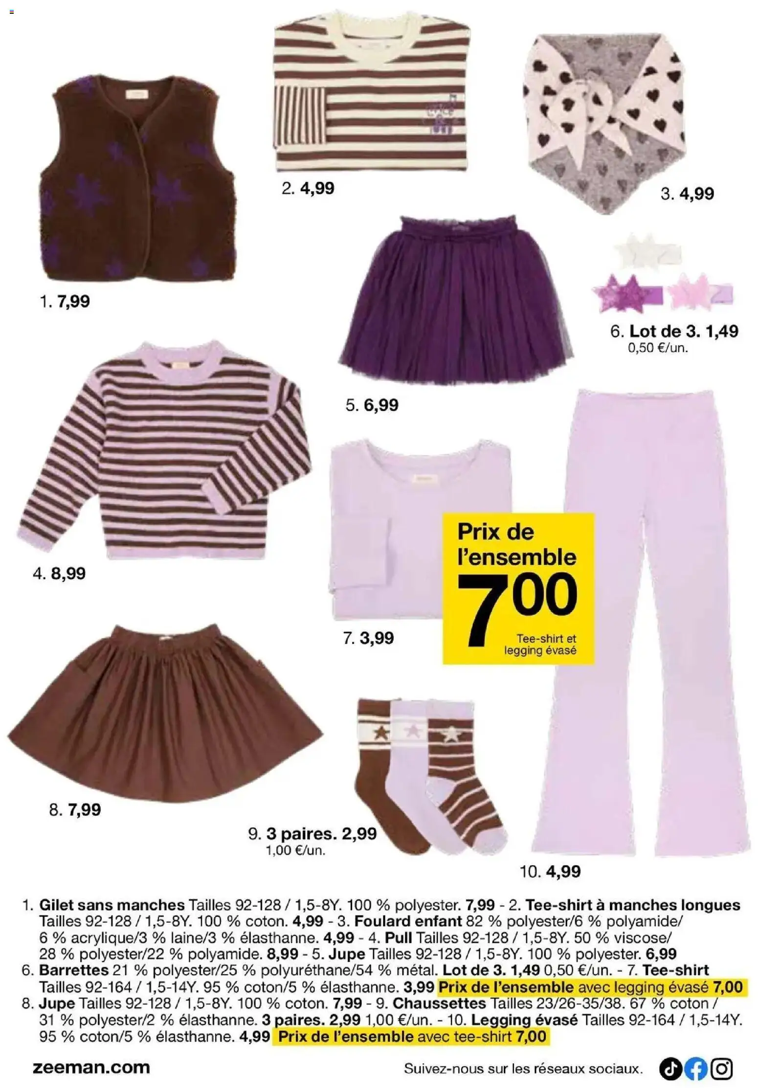 Zeeman - La rentrée avec notre nouvelle collection enfant à partir du 08/08/2026 - promo en ligne | Page: 12 | Produits: Coton, Chaussettes, Jupe, Pull