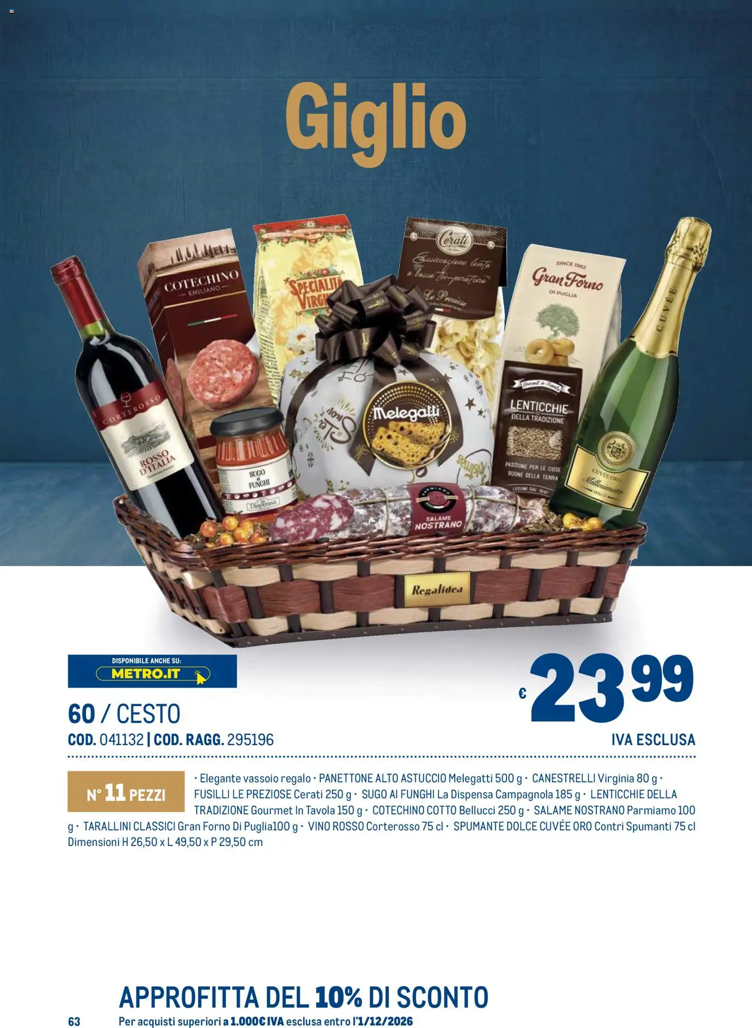 Volantino Metro del 19/10/2026 | Pagina: 63 | Prodotti: Lenticchie, Spumante, Fusilli, Cotechino