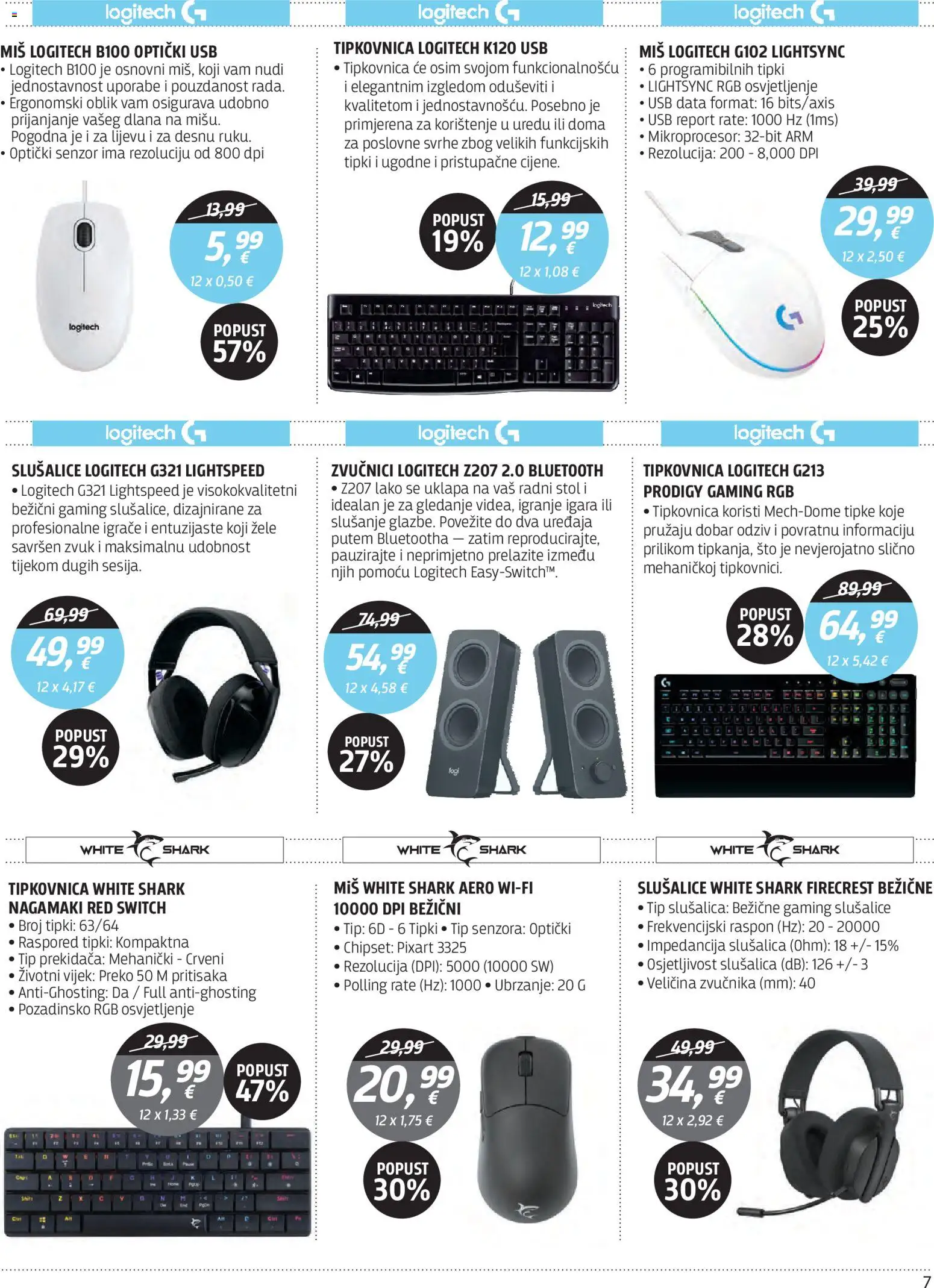 Centar Tehnike katalog | vrijedi od 25.05.2026 | Stranica: 7 | Proizvodi: Radni stol, Miš, Slušalice, USB