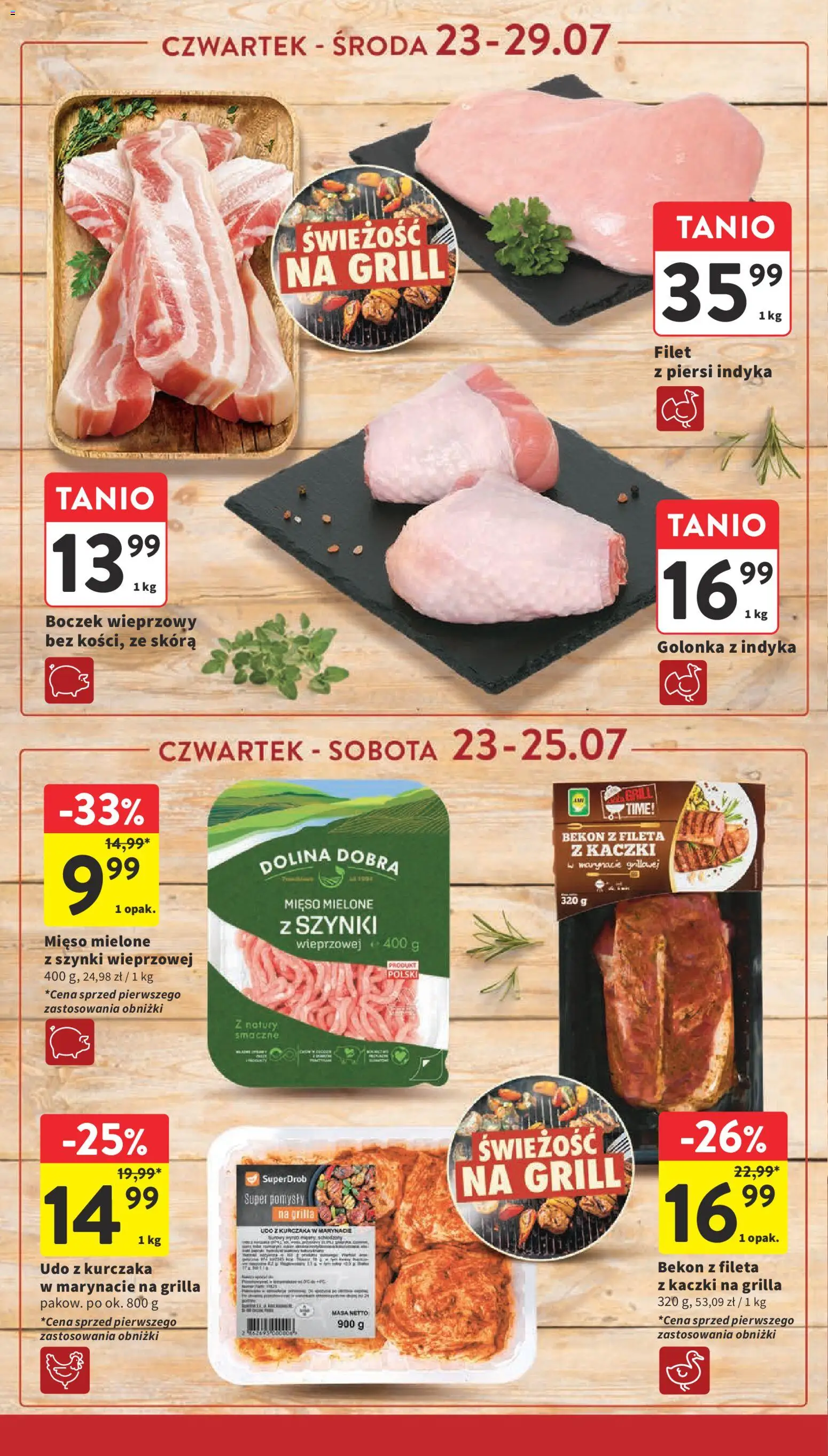 Intermarche gazetka od 23.07.2026 | Strona: 12 | Produkty: Mięso, Grill, Mięso mielone, Boczek