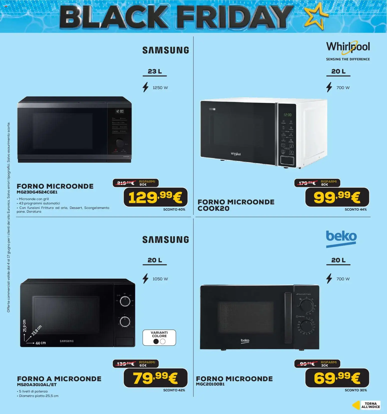 Volantino Euronics del 04.06.2026 | Pagina: 35 | Prodotti: Forno a microonde, The, Piatto, Forno