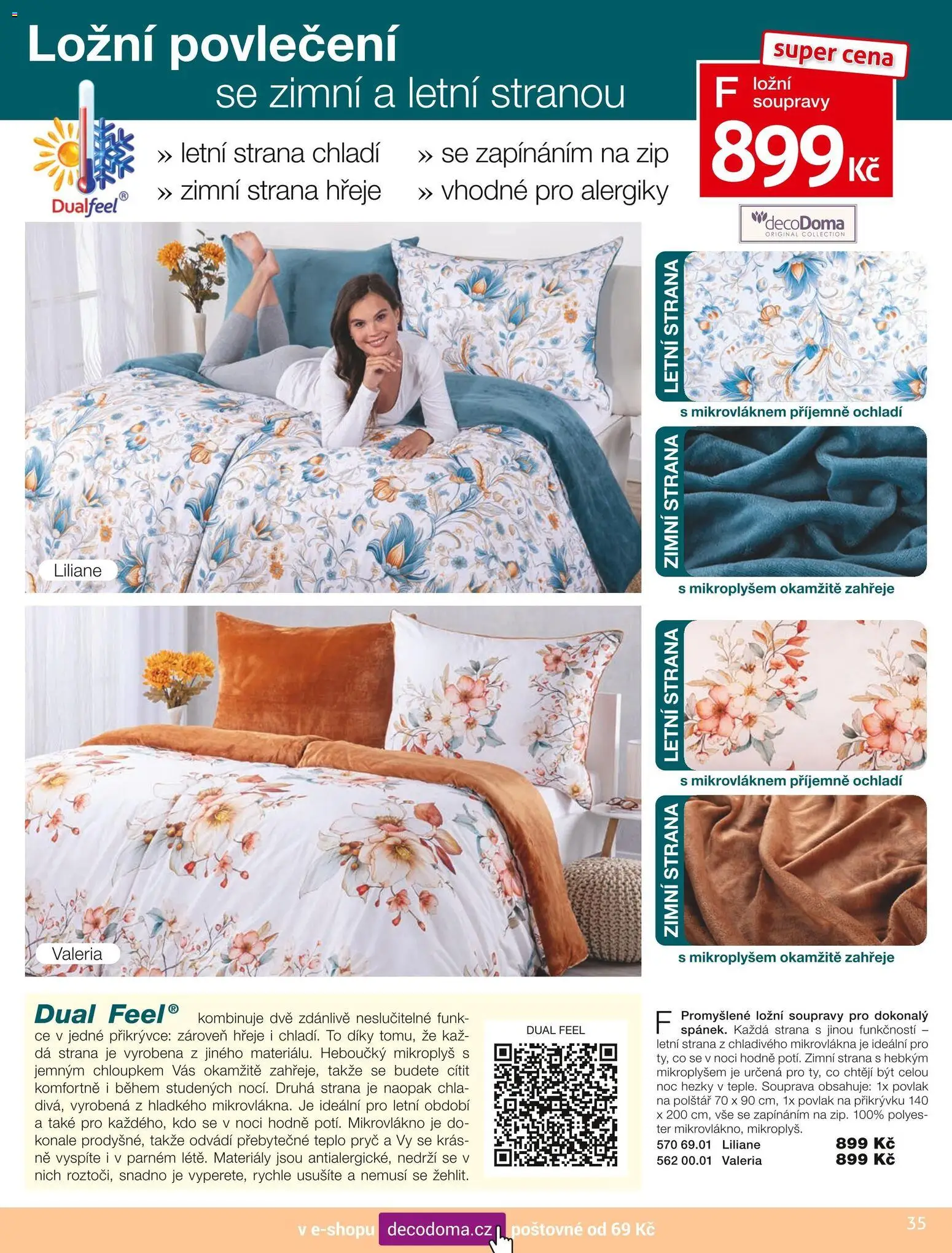 Decodoma katalog Podzim 2026 od 01.09.2026 | Strana: 35 | Produkty: Povlečení, Ložní povlečení, Polštář