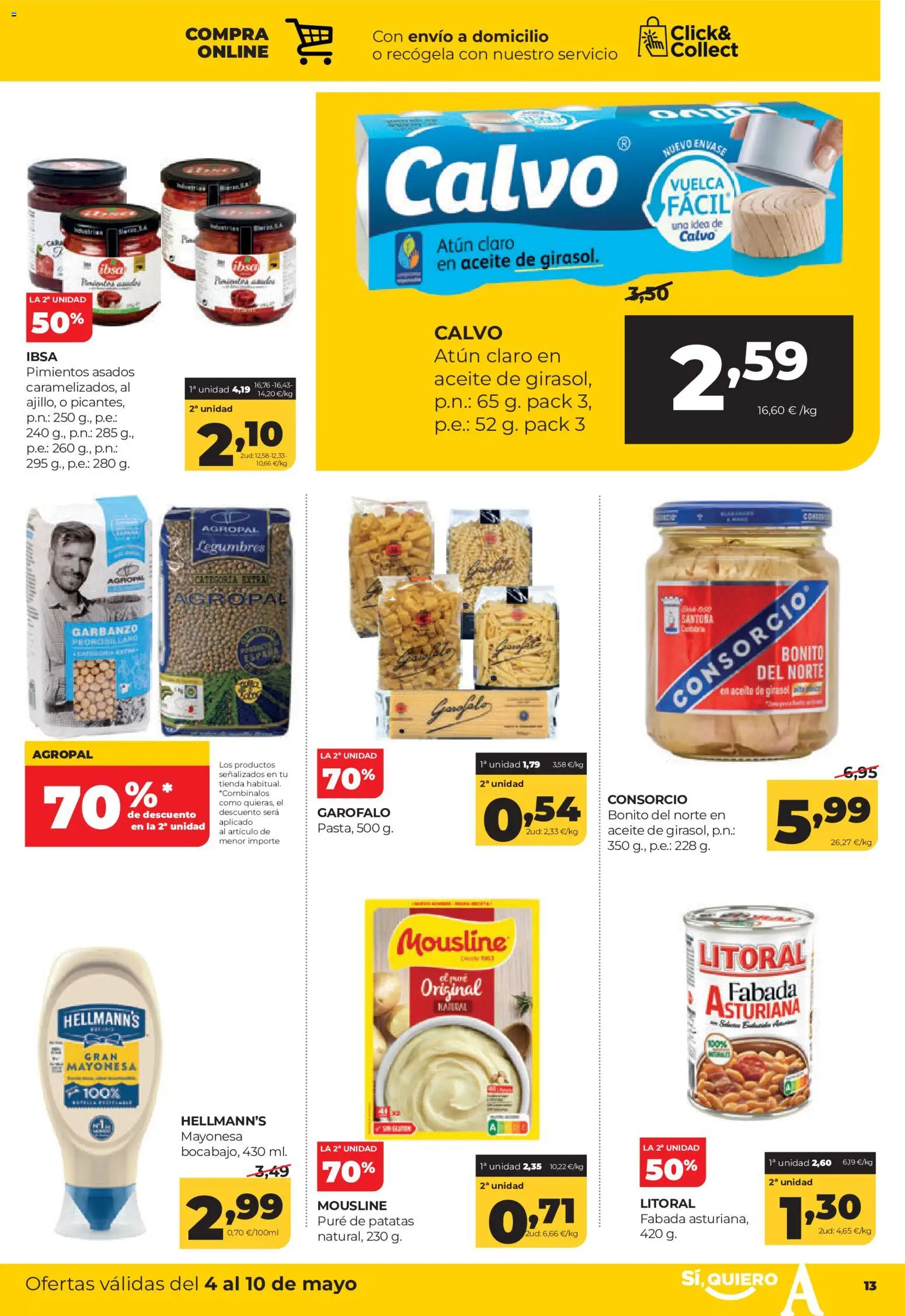 Alimerka folleto Castilla y León │ válido desde el 04.05.2026 | Página: 13 | Productos: Aceite, Aceite de girasol, Οθόνη προβολής, Atún claro