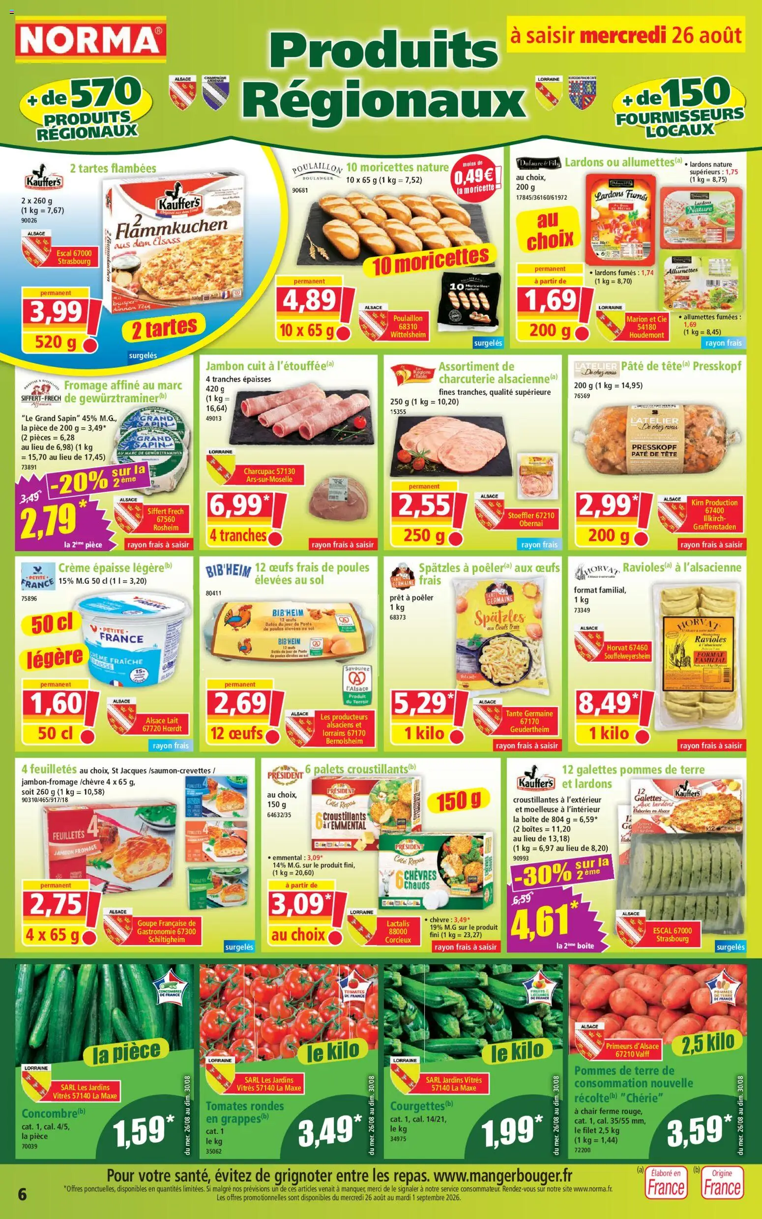 {H1} | Page: 6 | Produits: Pâte, Café, Jambon, Pommes