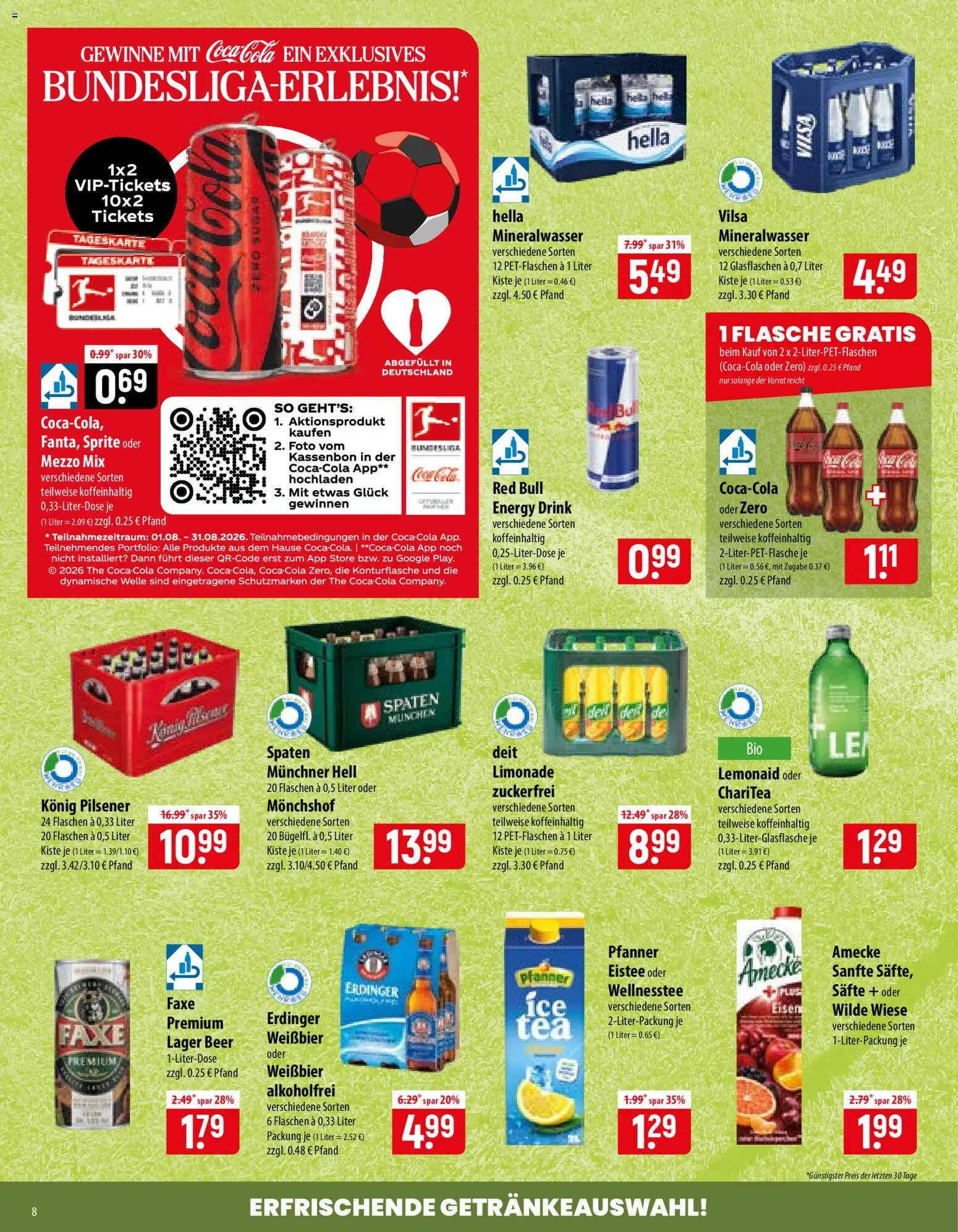 Famila Prospekt – gültig ab 24.08.2026 | Seite: 8 | Produkte: Monchshof, Red bull, Konig pilsener, Erdinger