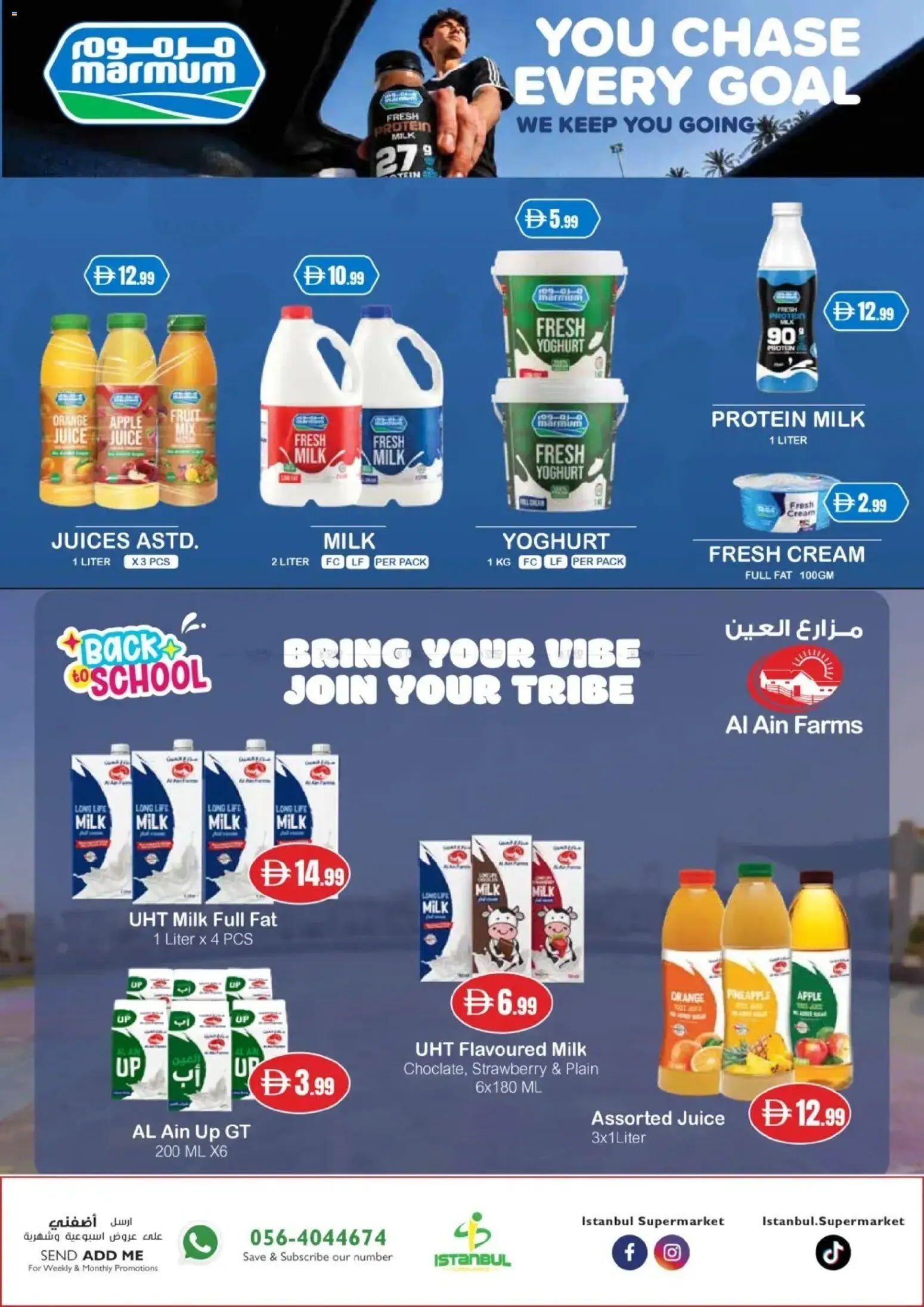 {H1} | Page: 12 | Products: Yoghurt, Juice, Orange, Pineapple