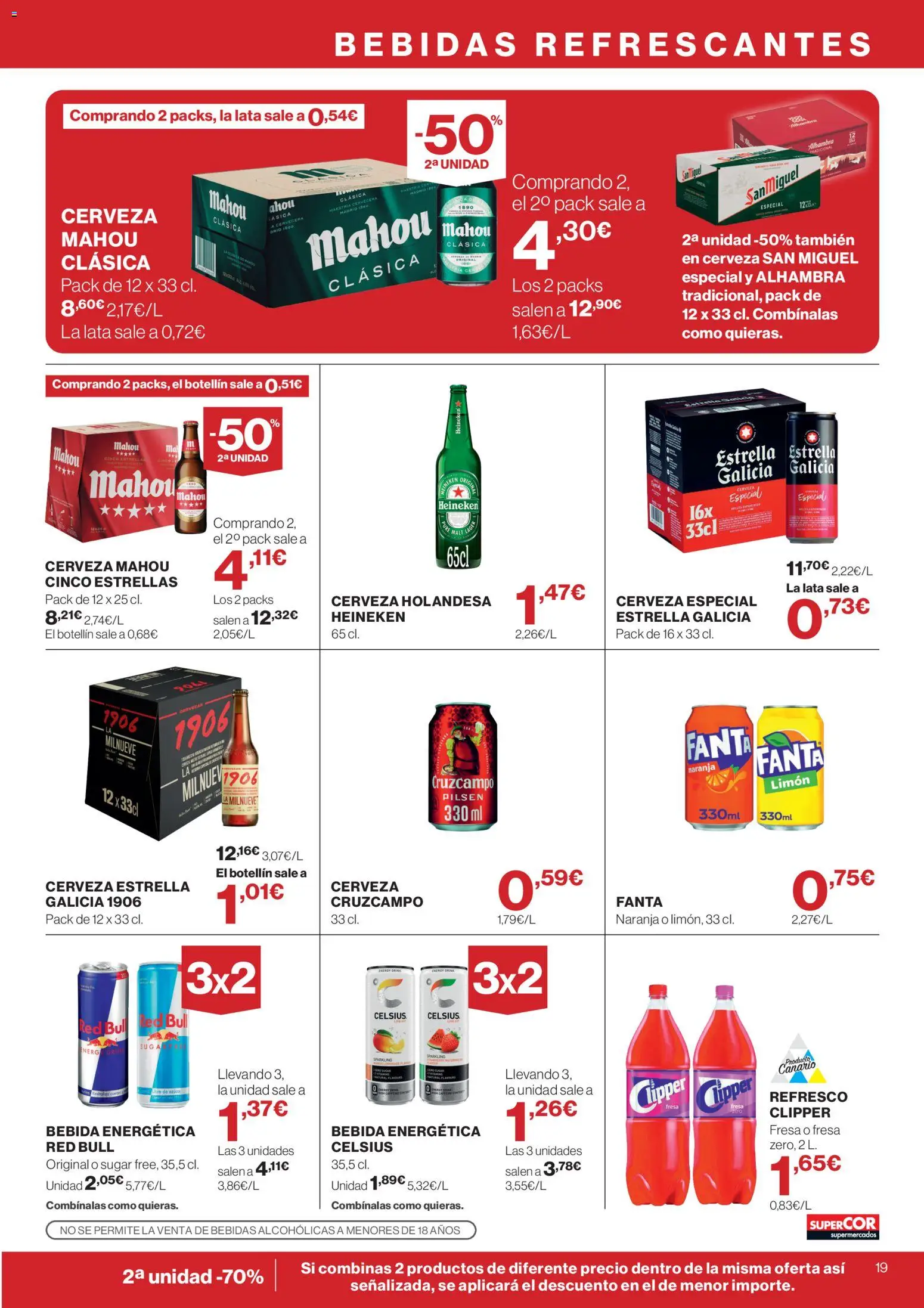 Supercor Canarias │ válido desde el 06.05.2026 | Página: 19 | Productos: Cerveza, Σπανάκι
