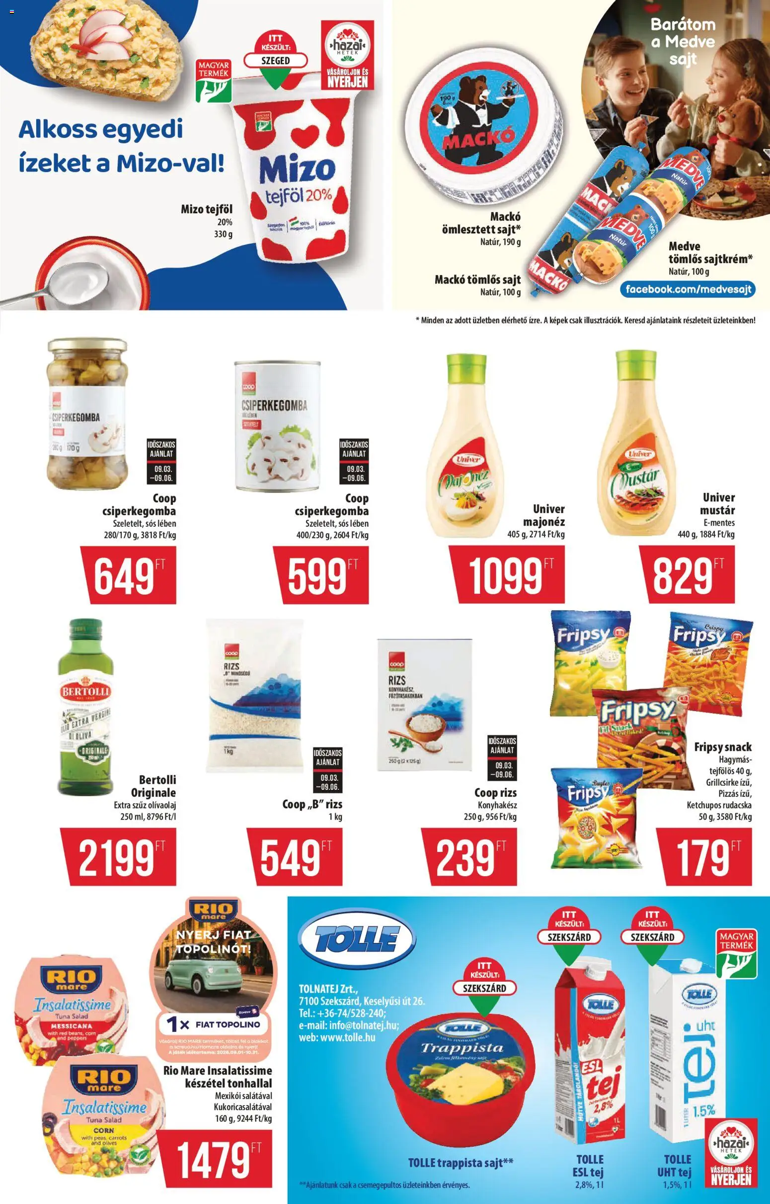 COOP akciós ujság - amely érvényes a következő dátumtól: 2026.09.03. | Oldal: 12 | Termékek: Rio Mare, UHT tej, Máj, Mizo