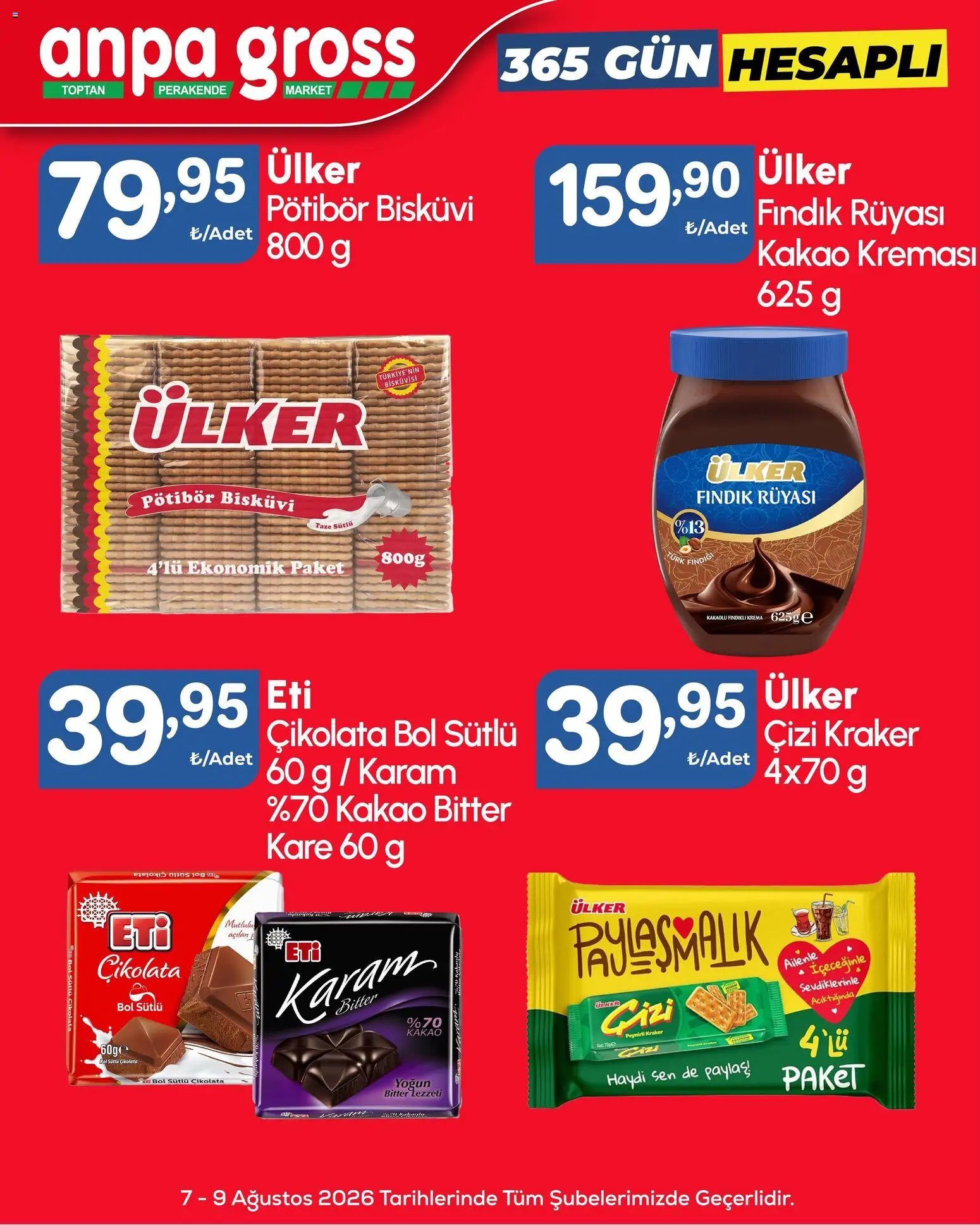 Anpa Gross Katalog - 07 Ağustos 2026 tarihinden itibaren geçerlidir | Sayfa: 15 | Ürünler: Çikolata, Fındık, Krema, Bisküvi