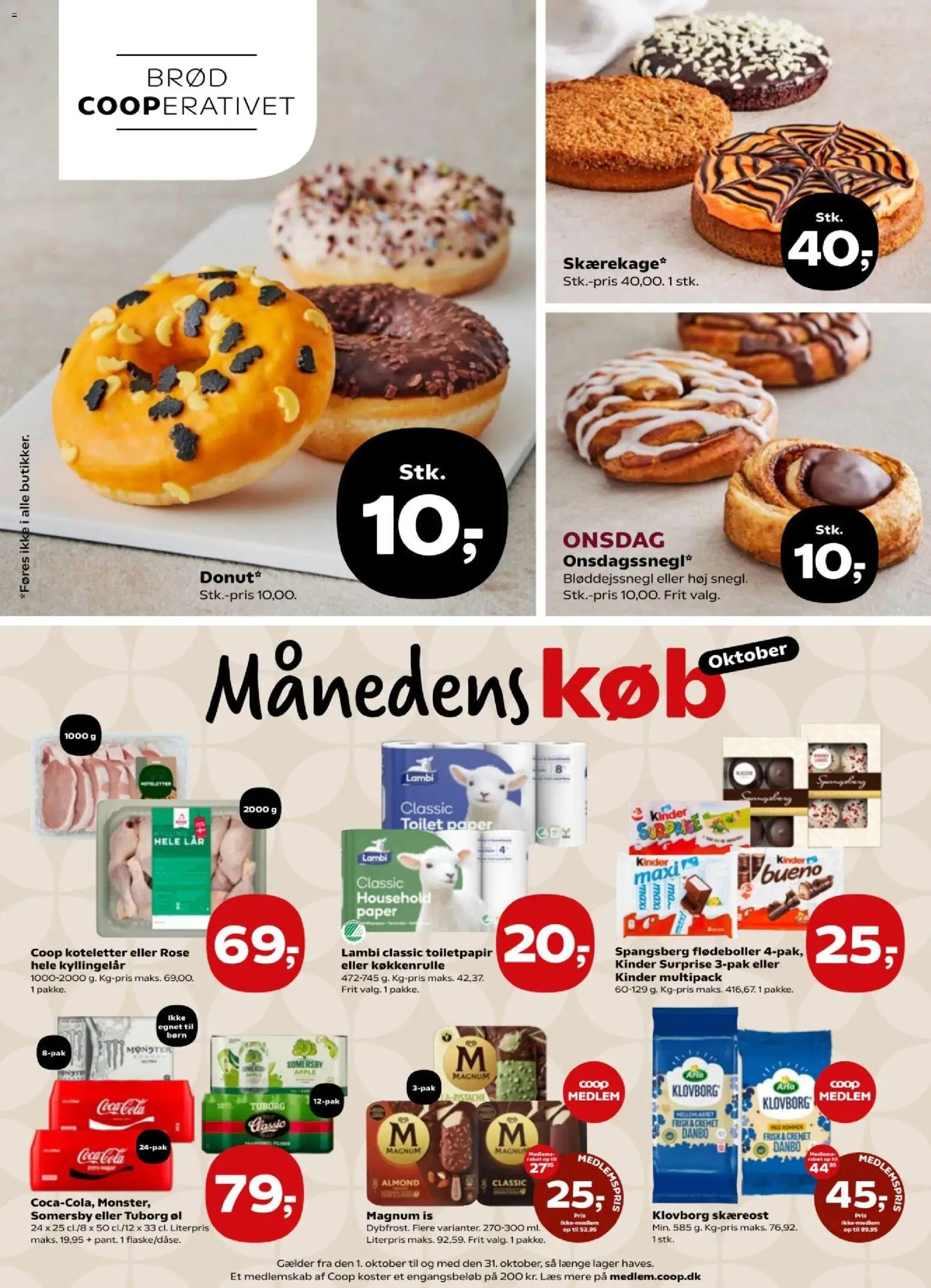Super Brugsen tilbudsavis – gyldig fra 09/10/2026 | Side: 19 | Produkter: Brød, Koteletter, Coca Cola, Is