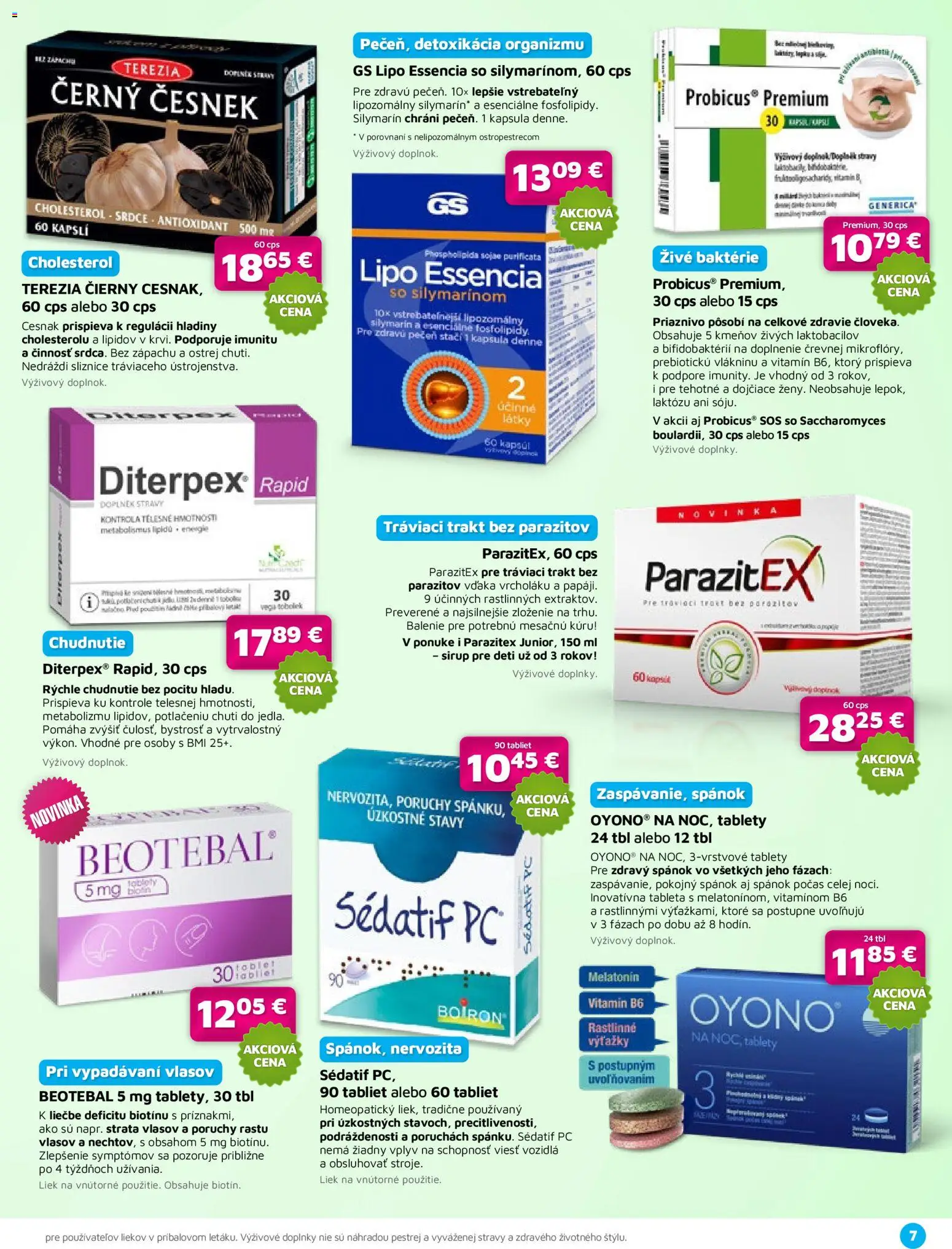 Nové Plus lekáreň akcie – leták je platný od 01.04.2026 | Strana: 7 | Produkty: PC, Cesnak