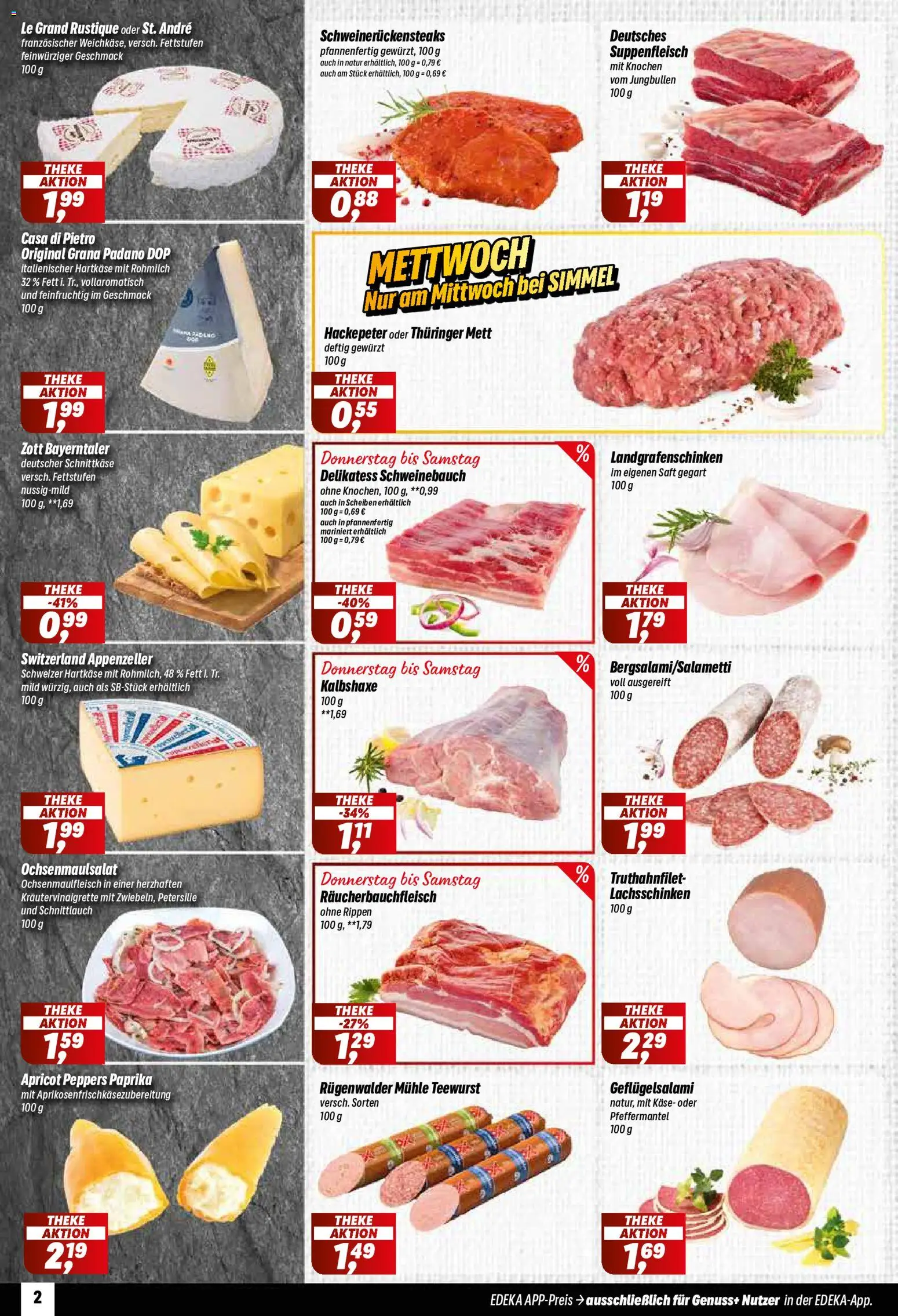 Simmel Prospekt – gültig ab 21.09.2026 | Seite: 2 | Produkte: Mühle, Käse, Schweinebauch, Suppenfleisch