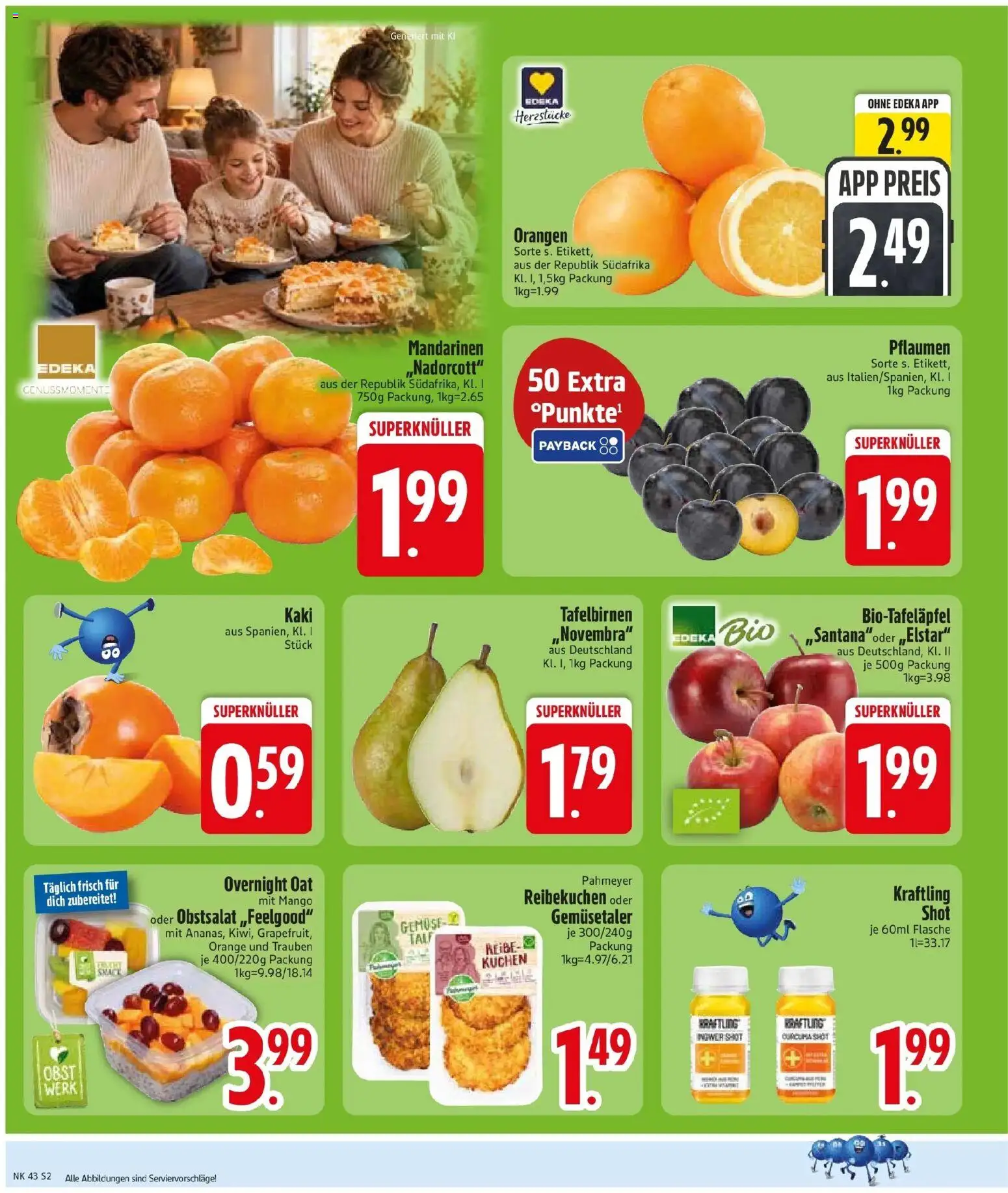 Edeka Prospekt München (ab 19.10.2026) » Angebote Online | Seite: 4 | Produkte: Orangen, Obst, Kaki, Kuchen