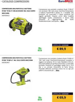 Anteprima del volantino Eurobrico Compressori catalogo valido a partire dal 23.07.2025 | Pagina: 12 | Prodotti: Compressore, Tubo, Manometro, Batteria